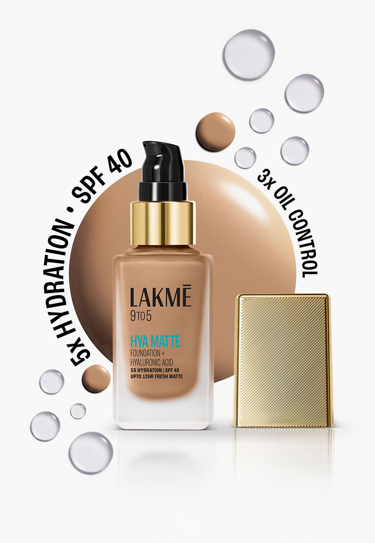 LAKME 9to5 Hya Matte Foundation + Hyaluronic Acid - Neutral Almond - 25ml-picture-17