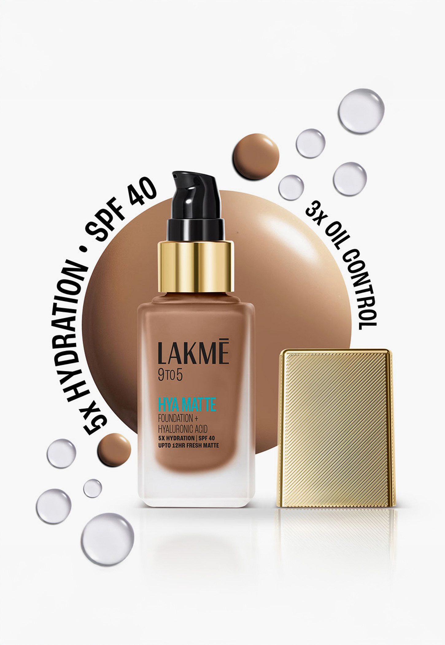 LAKME 9to5 Hya Matte Foundation + Hyaluronic Acid - Cool Cocoa - 25ml-picture-33