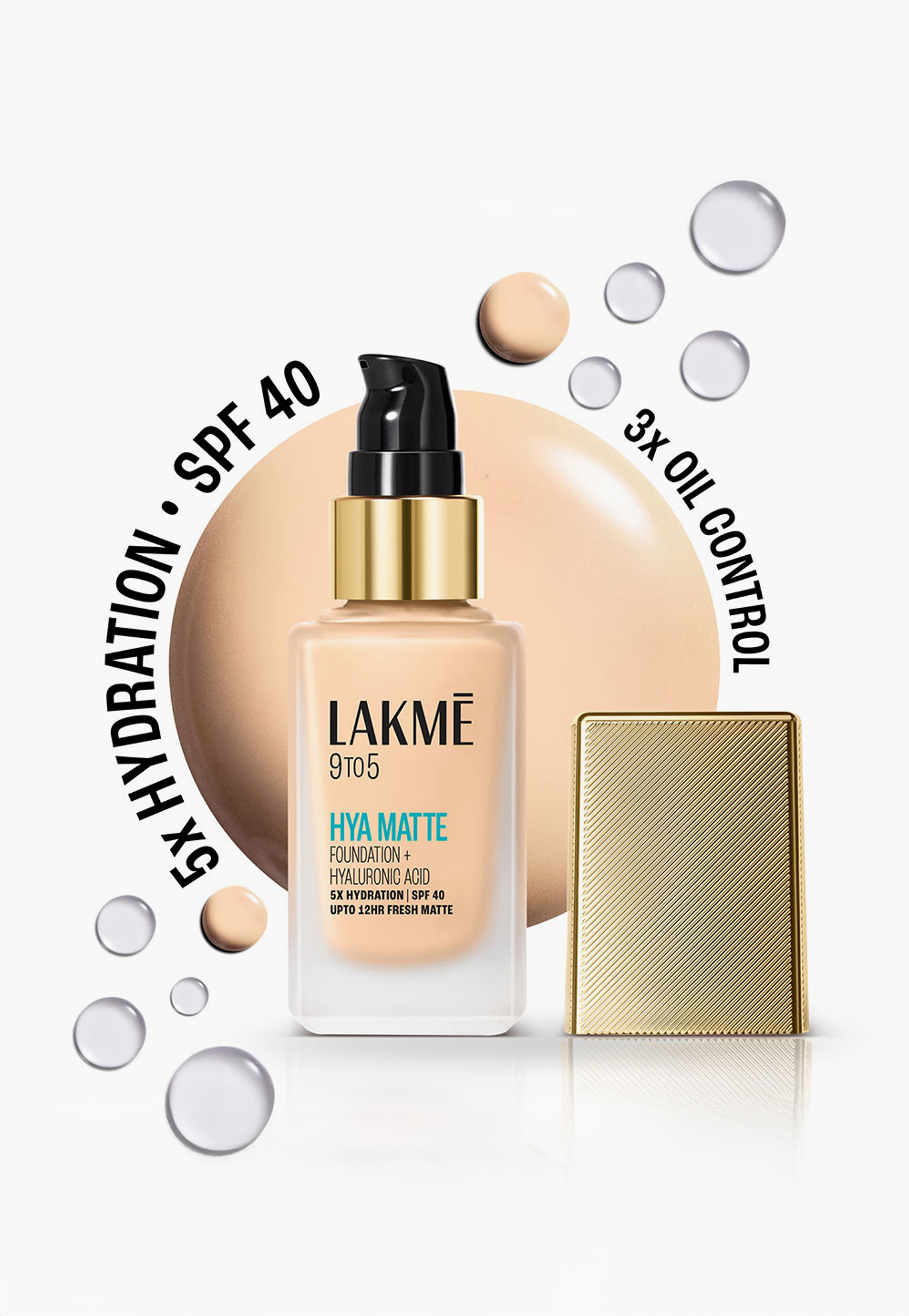 LAKME 9to5 Hya Matte Foundation + Hyaluronic Acid - Warm Light - 25ml-image-6