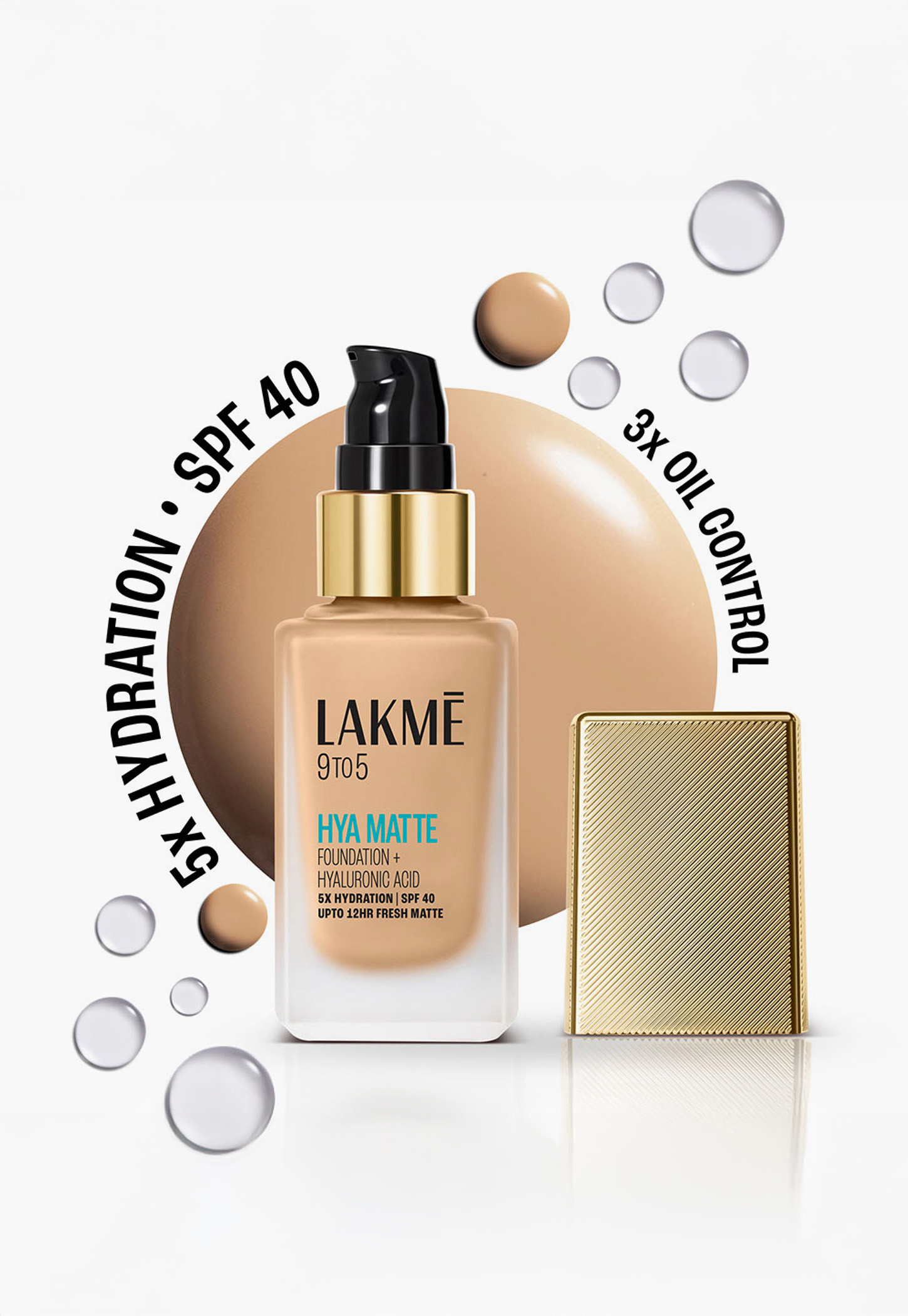 LAKME 9to5 Hya Matte Foundation + Hyaluronic Acid - Neutral Light - 25ml-picture-38