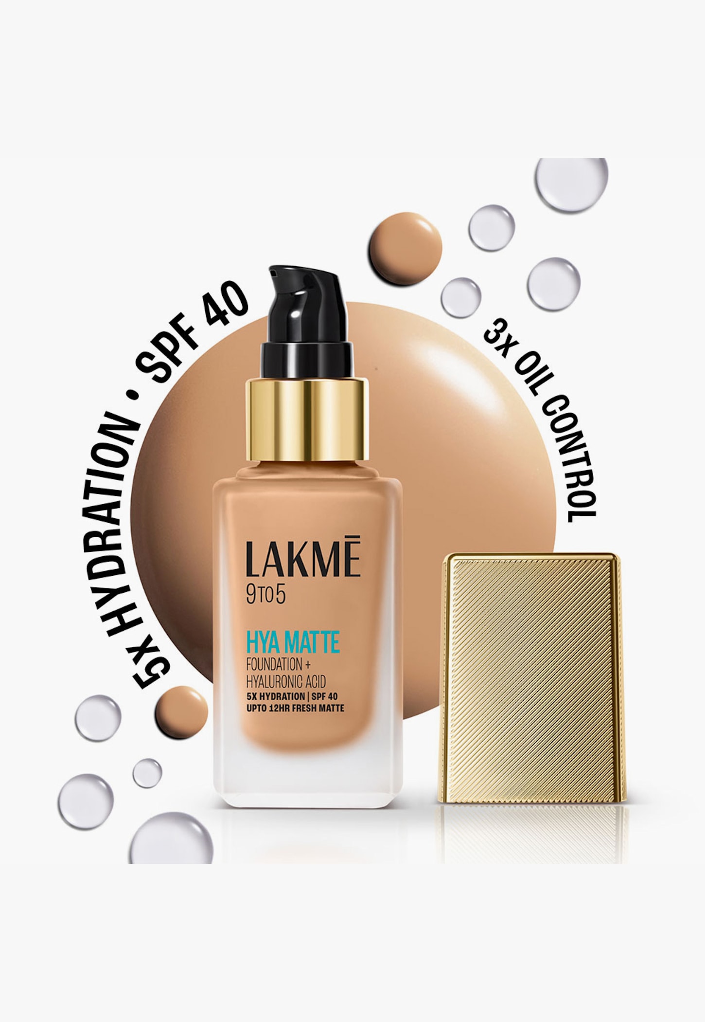 LAKME 9to5 Hya Matte Foundation + Hyaluronic Acid - Warm Wood - 25ml-picture-37