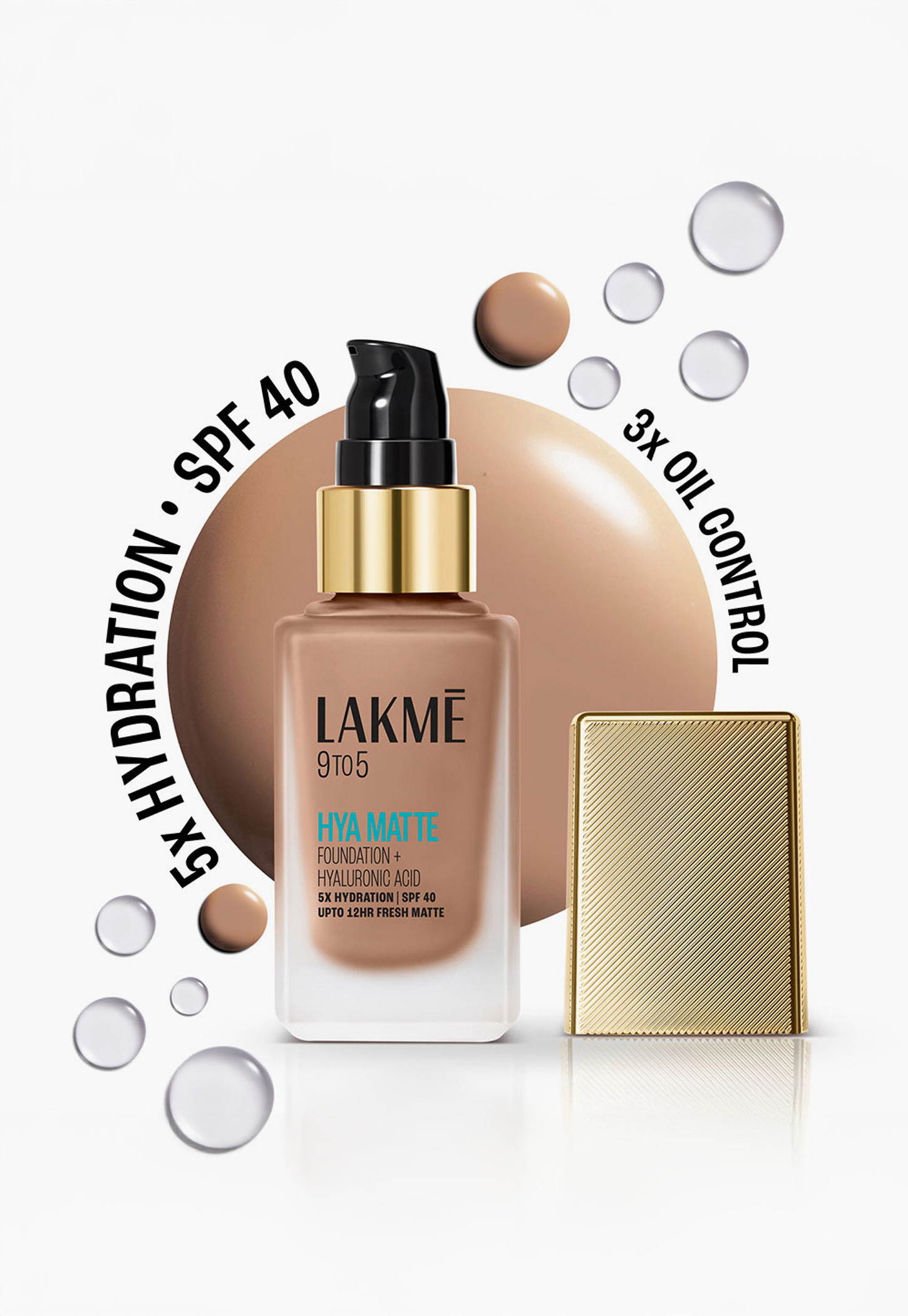 LAKME 9to5 Hya Matte Foundation + Hyaluronic Acid - Cool Mocha - 25ml-picture-33