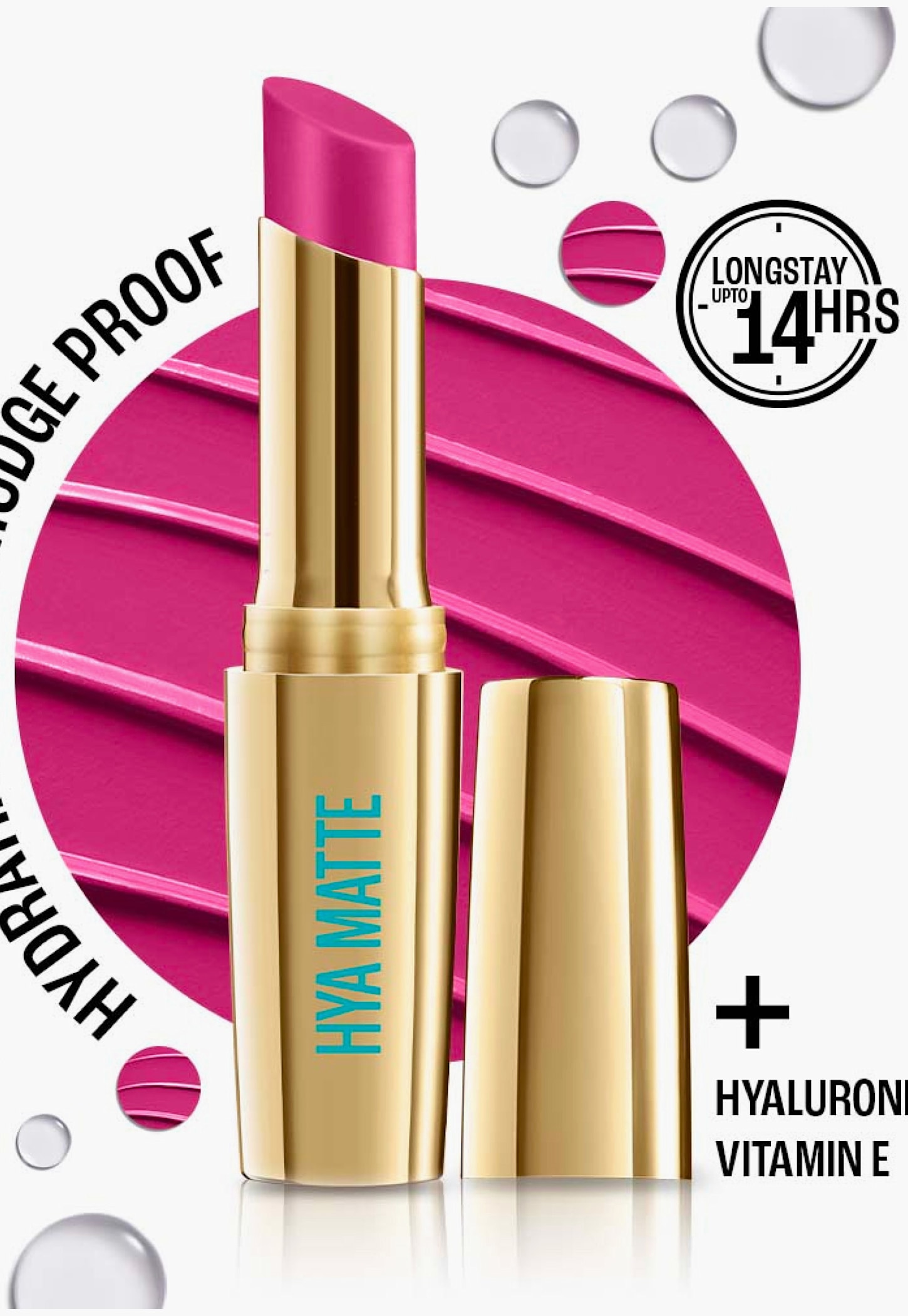 LAKME 9to5 Hya Matte Lipstick - Follow Up Fuschia - 3.6g-image-10