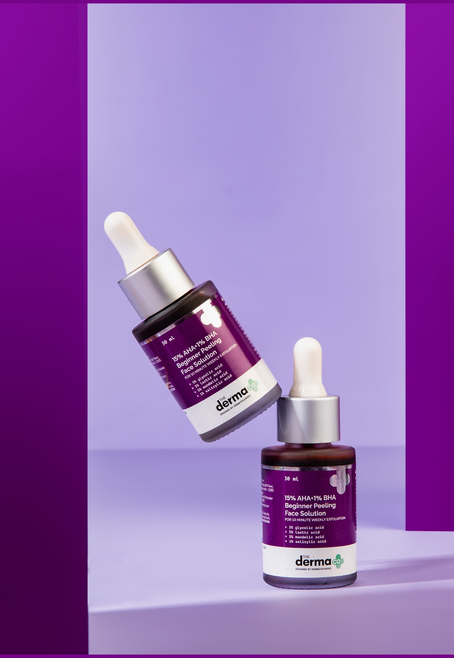 THE DERMA CO 15 Percent AHA And1 Percent BHA Beginner Face Peeling Solution - 30ml-image-45