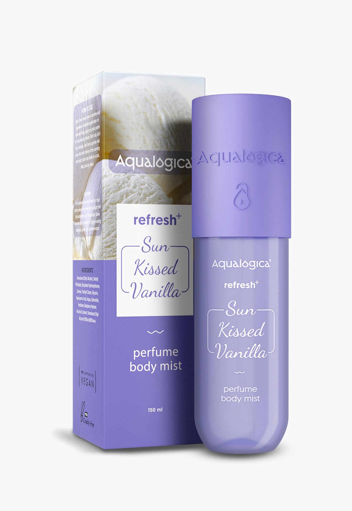 AQUALOGICA Refresh Plus Perfume Body Mist - Sun Kissed Vanilla - 150ml-picture-53