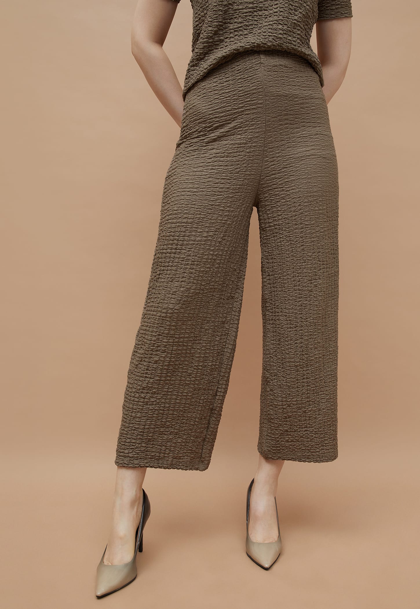 CODE Textured Wide Leg Trousers-picture-18