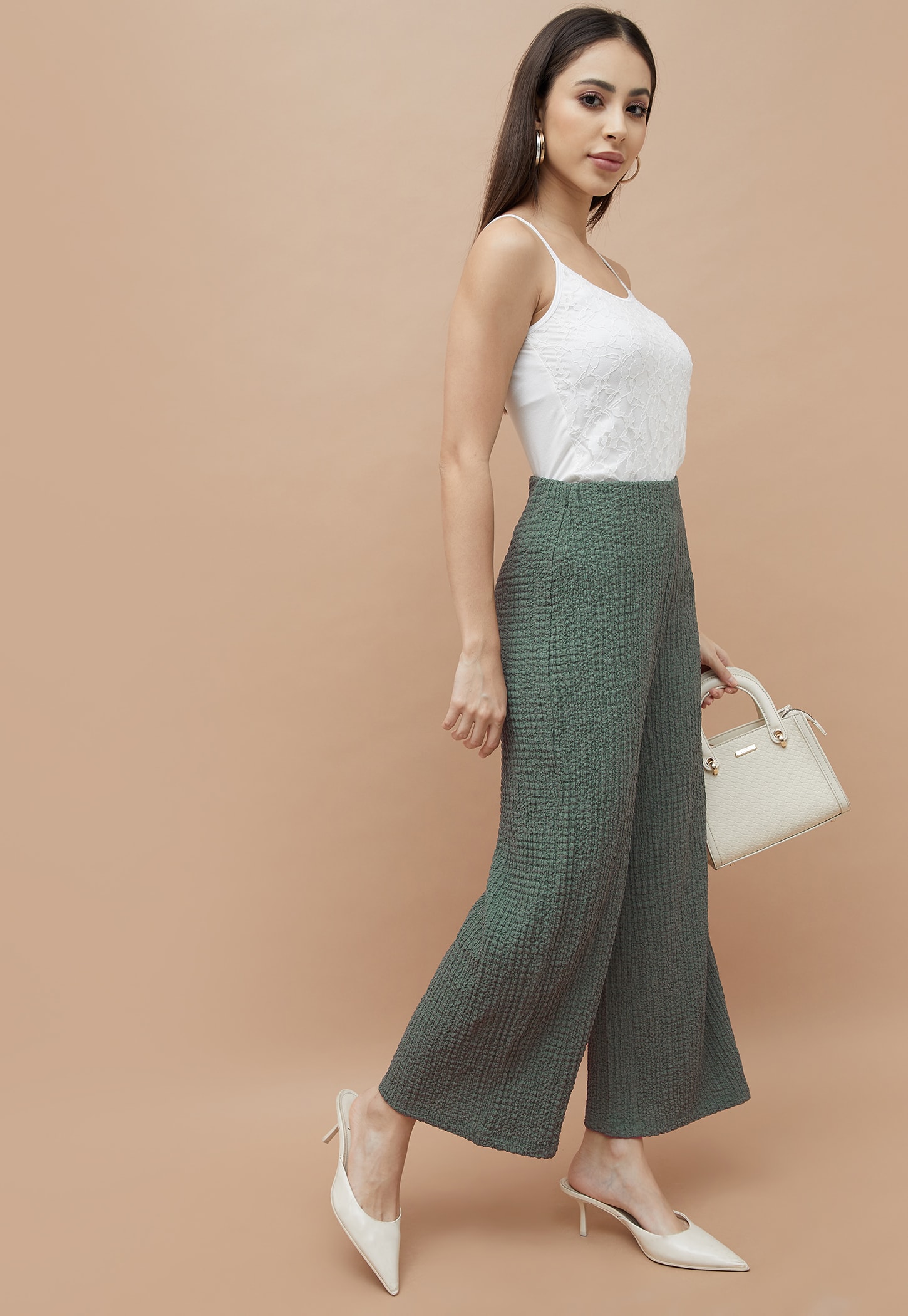CODE Textured Wide Leg Trousers-picture-24