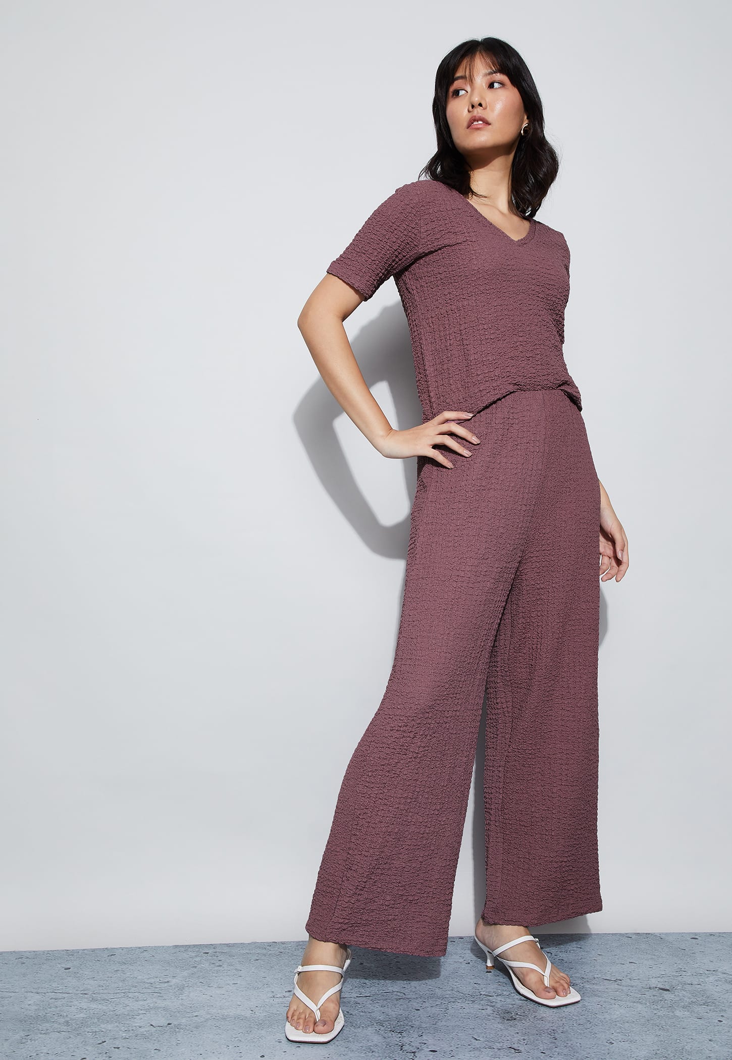 CODE Textured Wide Leg Trousers-picture-33