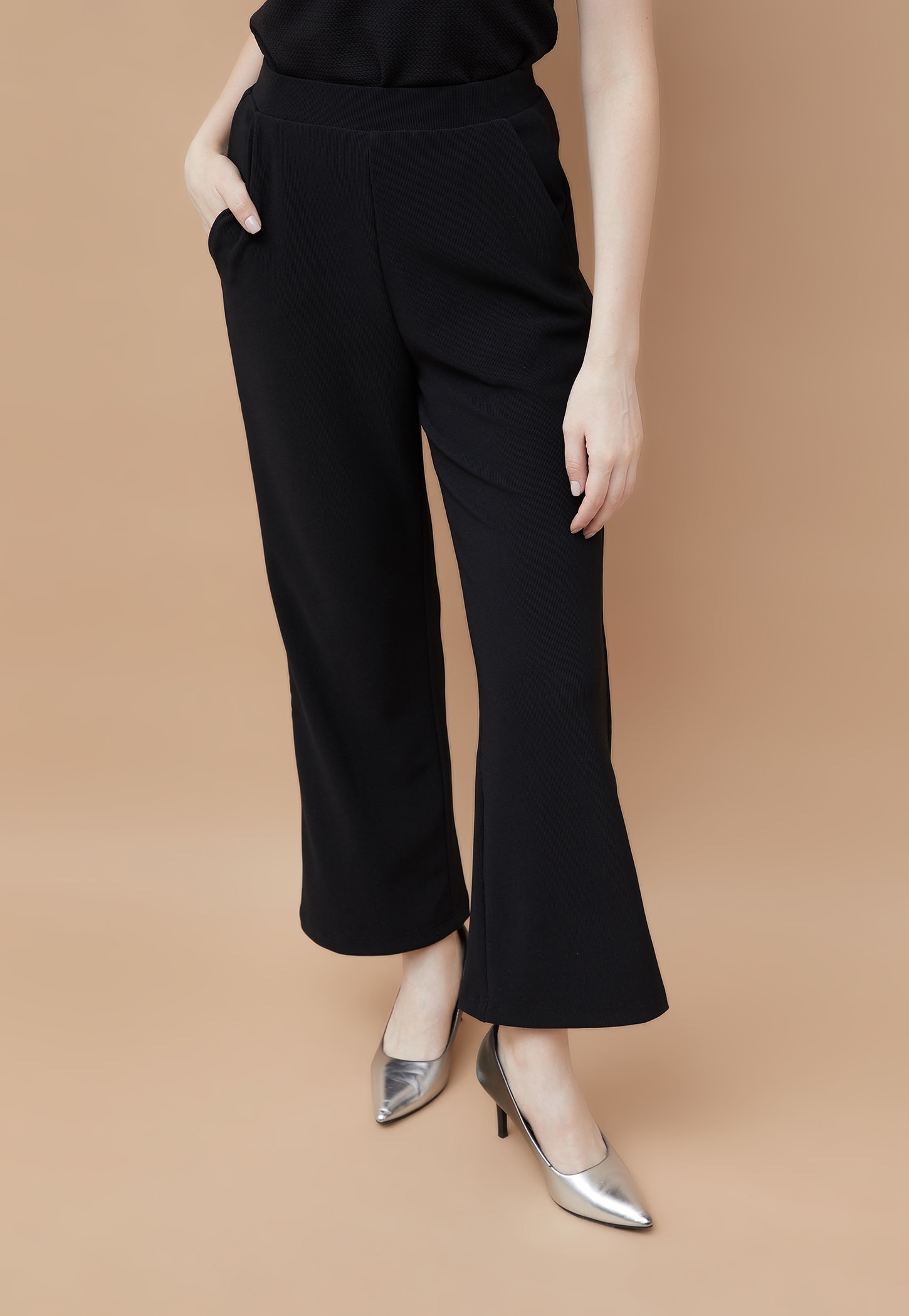 CODE Textured Straight Fit Trousers-picture-26