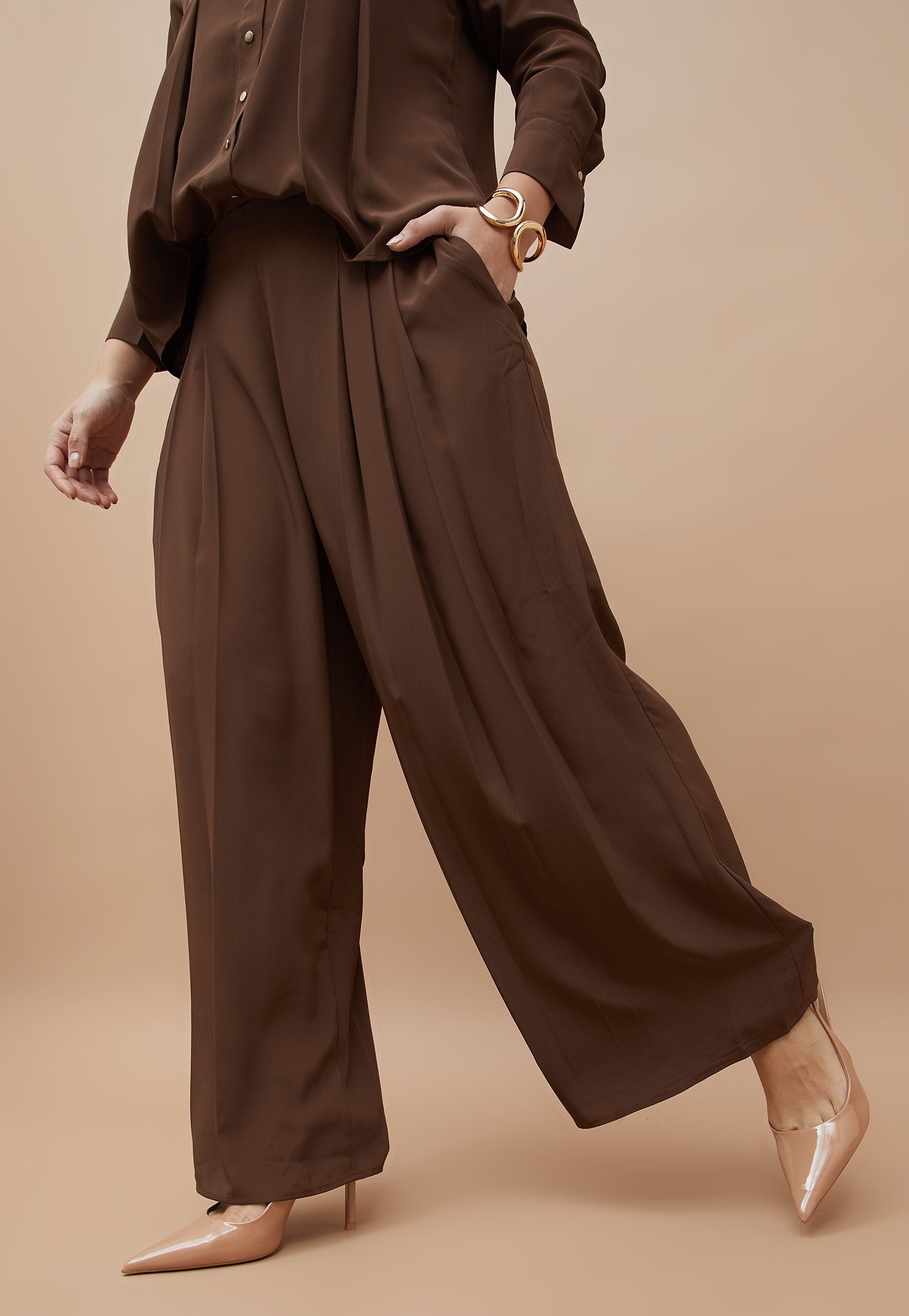 CODE Solid Pleated Trousers-picture-51