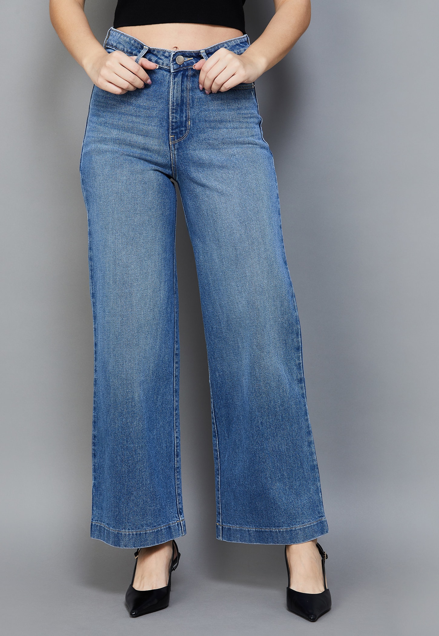XPOSE Washed Wide Leg Jeans-picture-18