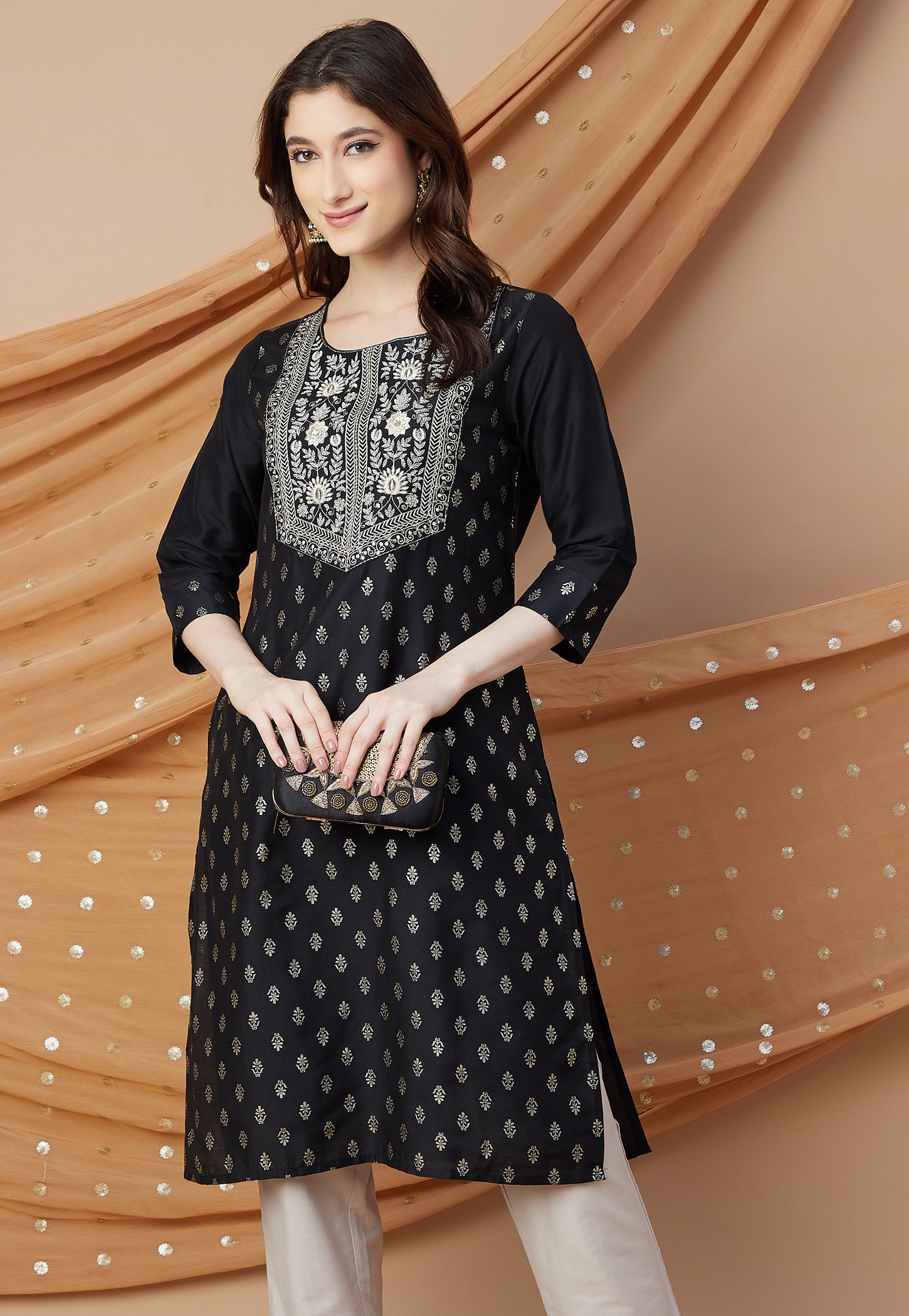 MELANGE Embroidered Straight Kurta-picture-19