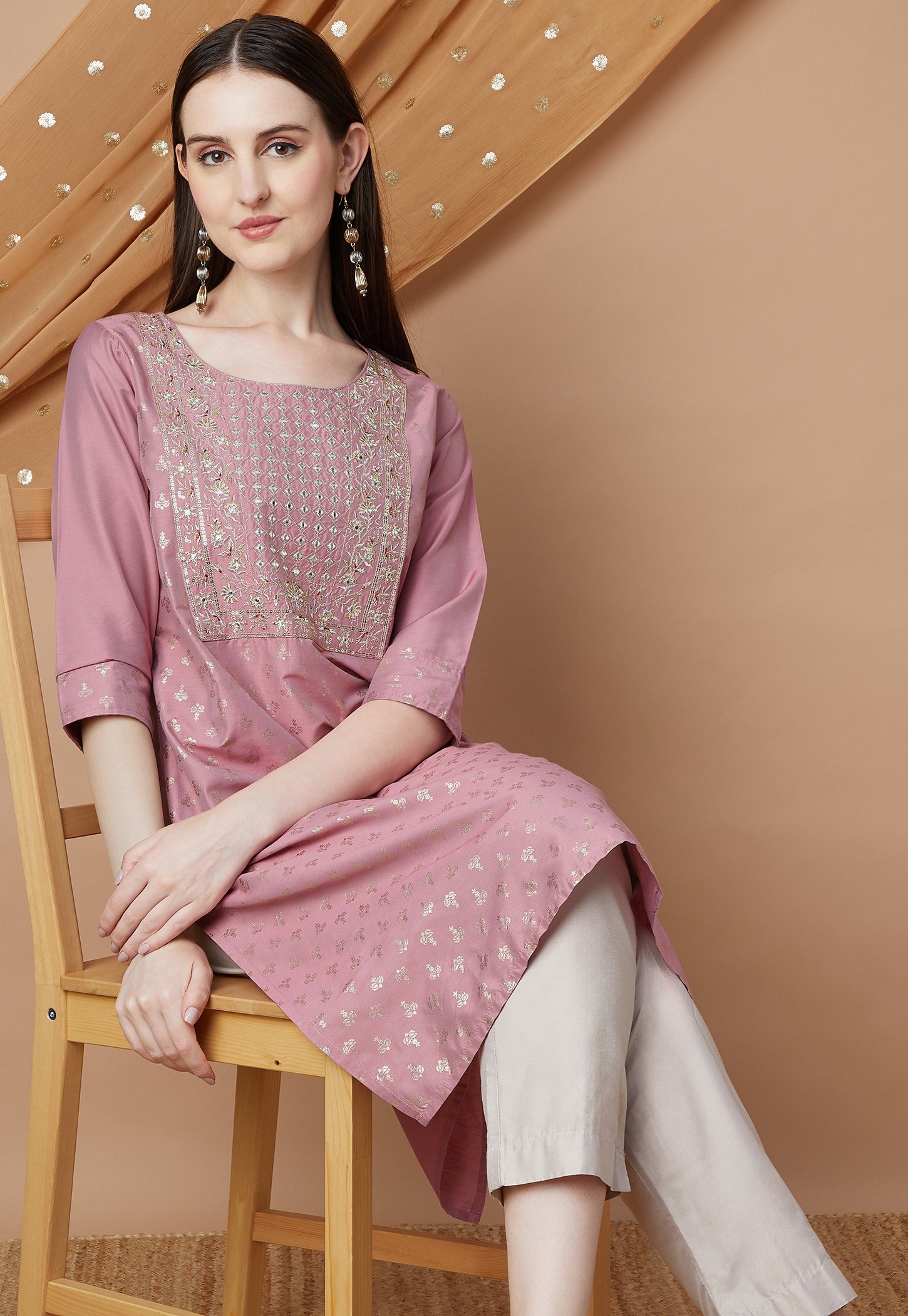 MELANGE Embroidered Straight Kurta-picture-29