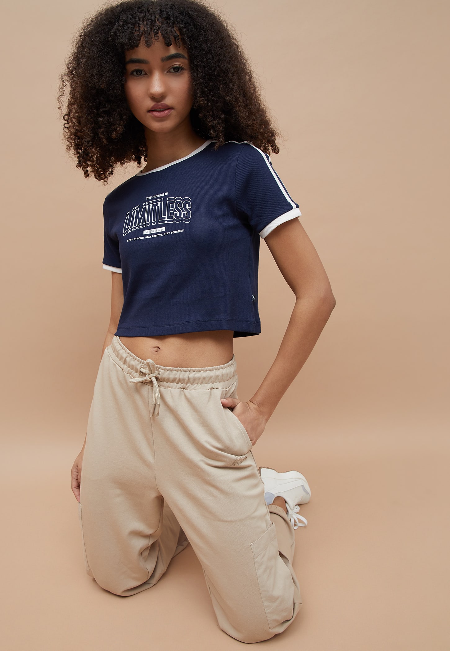 KAPPA Printed Sports Crop T-shirt