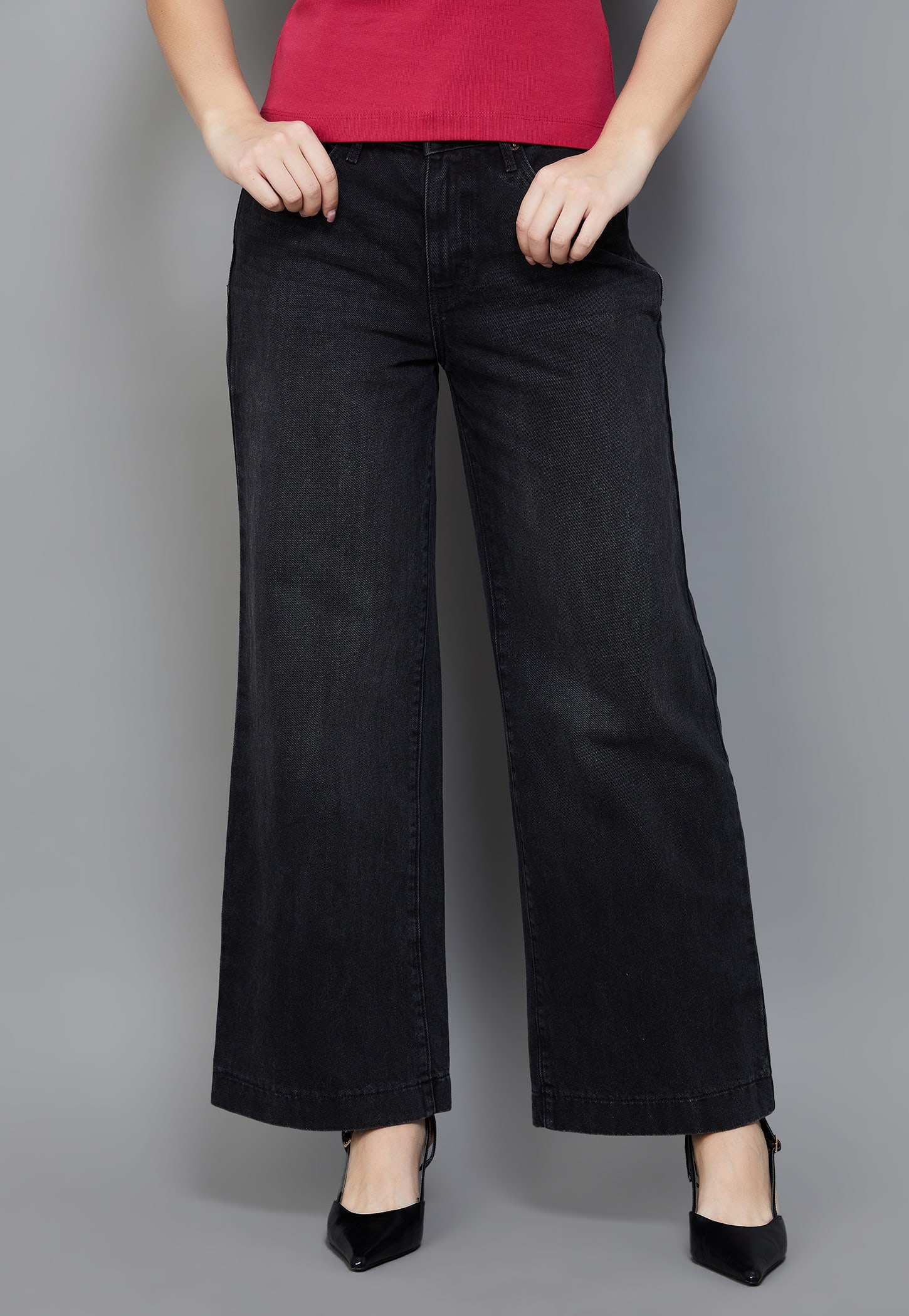 XPOSE Washed Wide Leg Jeans-picture-53