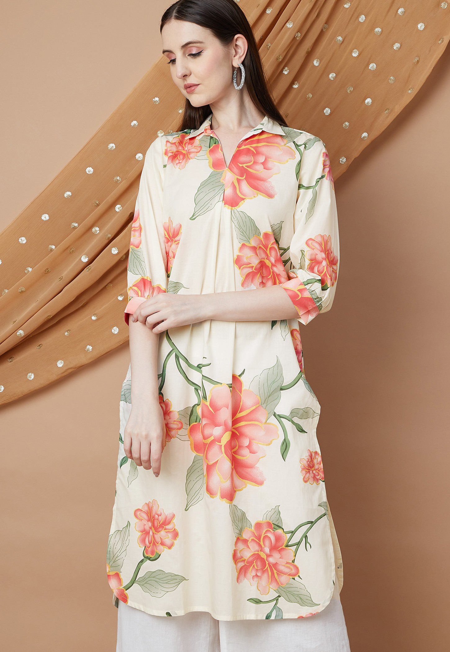 MELANGE Floral Print Straight Kurta-picture-27