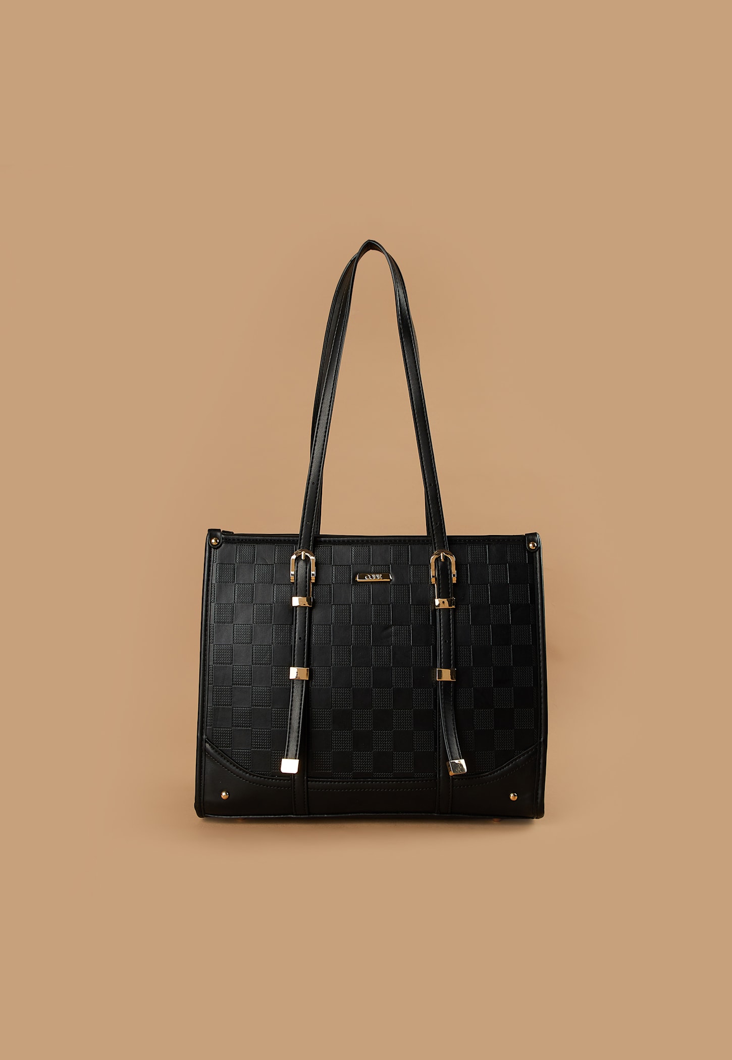 CODE Checked Shoulder Bag-image-1