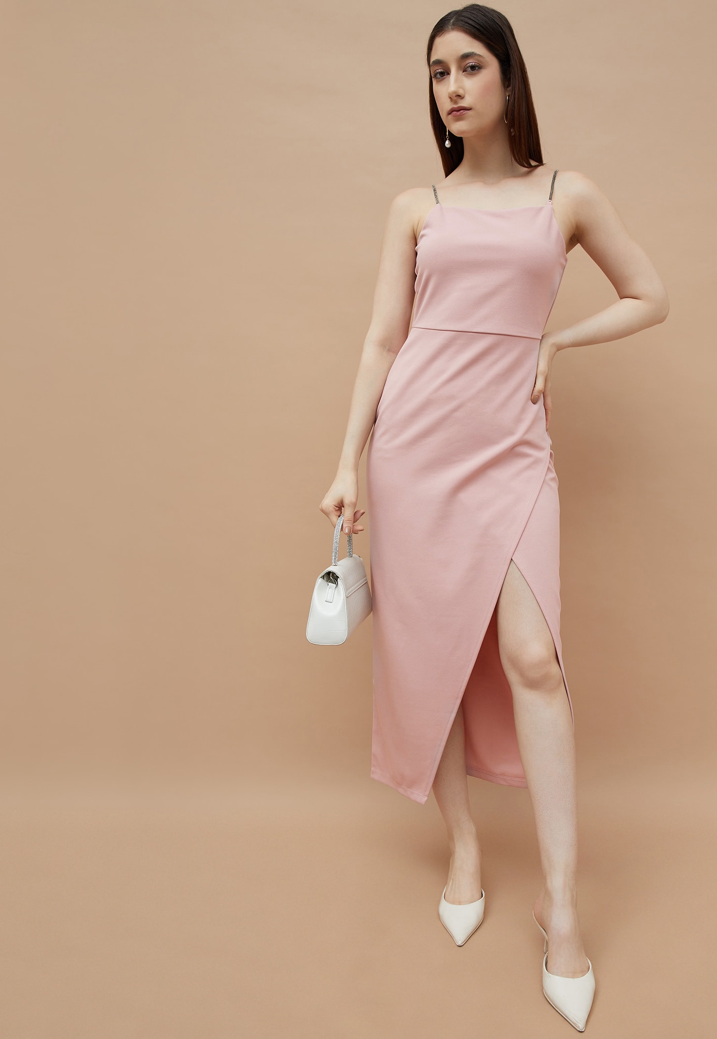 CODE Embellished Strap Asymmetric Dress-picture-26