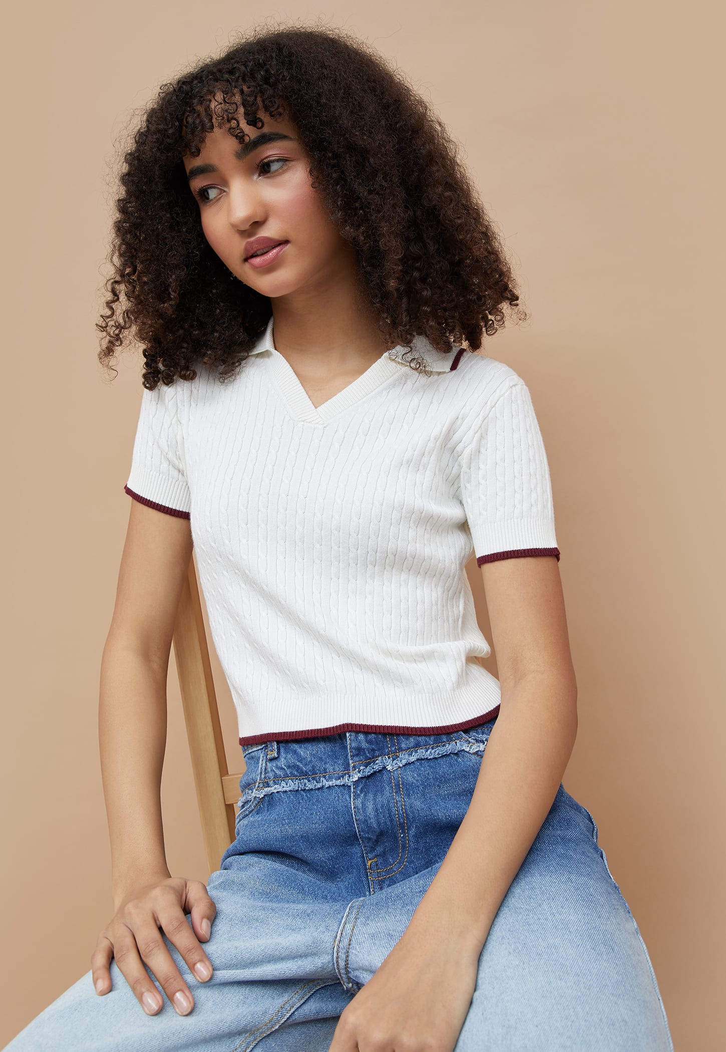 GINGER Knit Johnny Collar T-shirt-picture-17