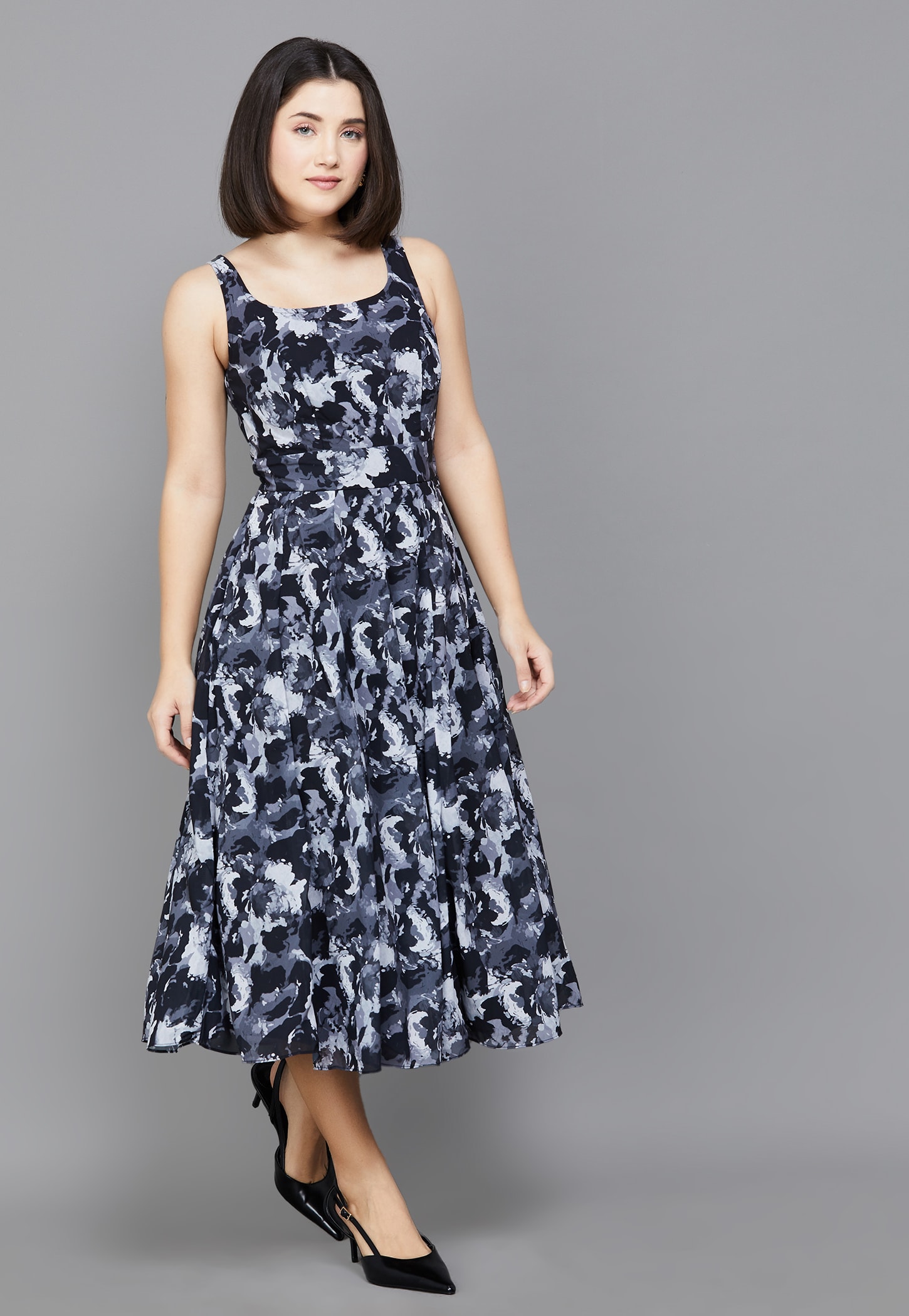 AND Printed Fit & Flare Dress-picture-44