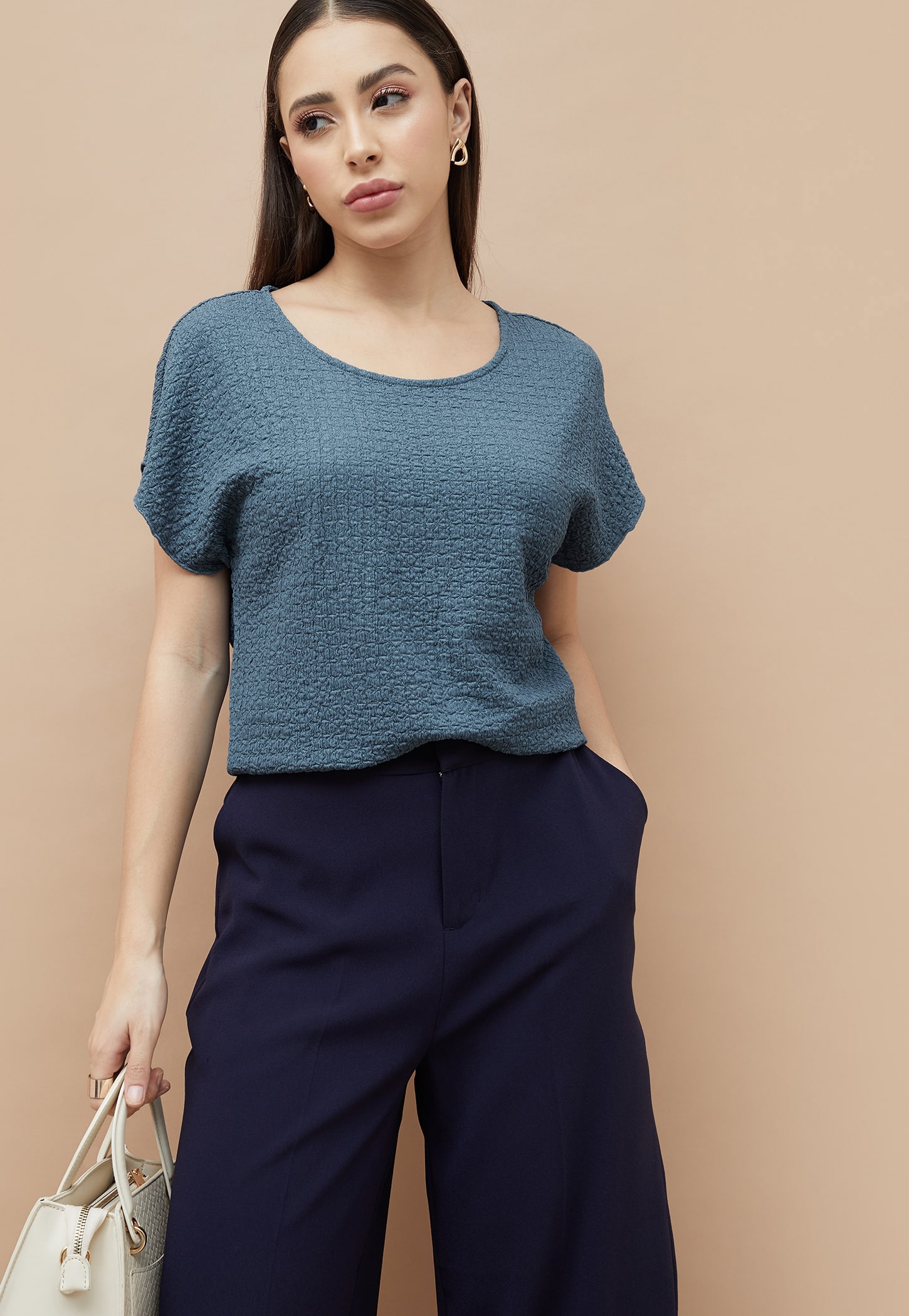 CODE Textured Knit Top-picture-53