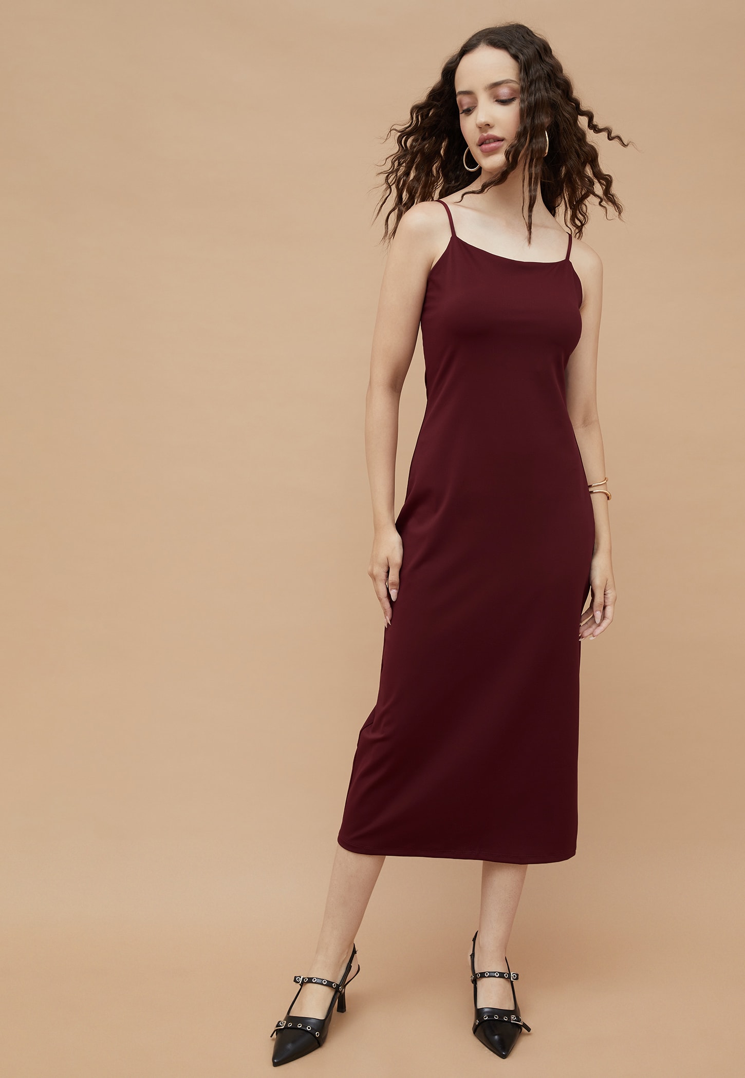 GINGER Solid Sheath Dress-image-18