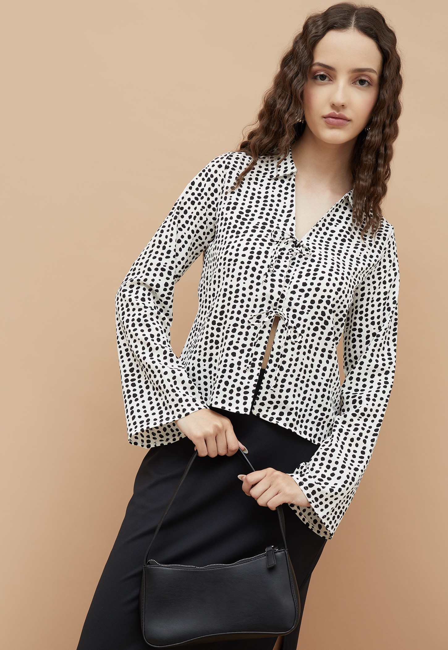 GINGER Polka-Dot Print Tie-Up Top-picture-11