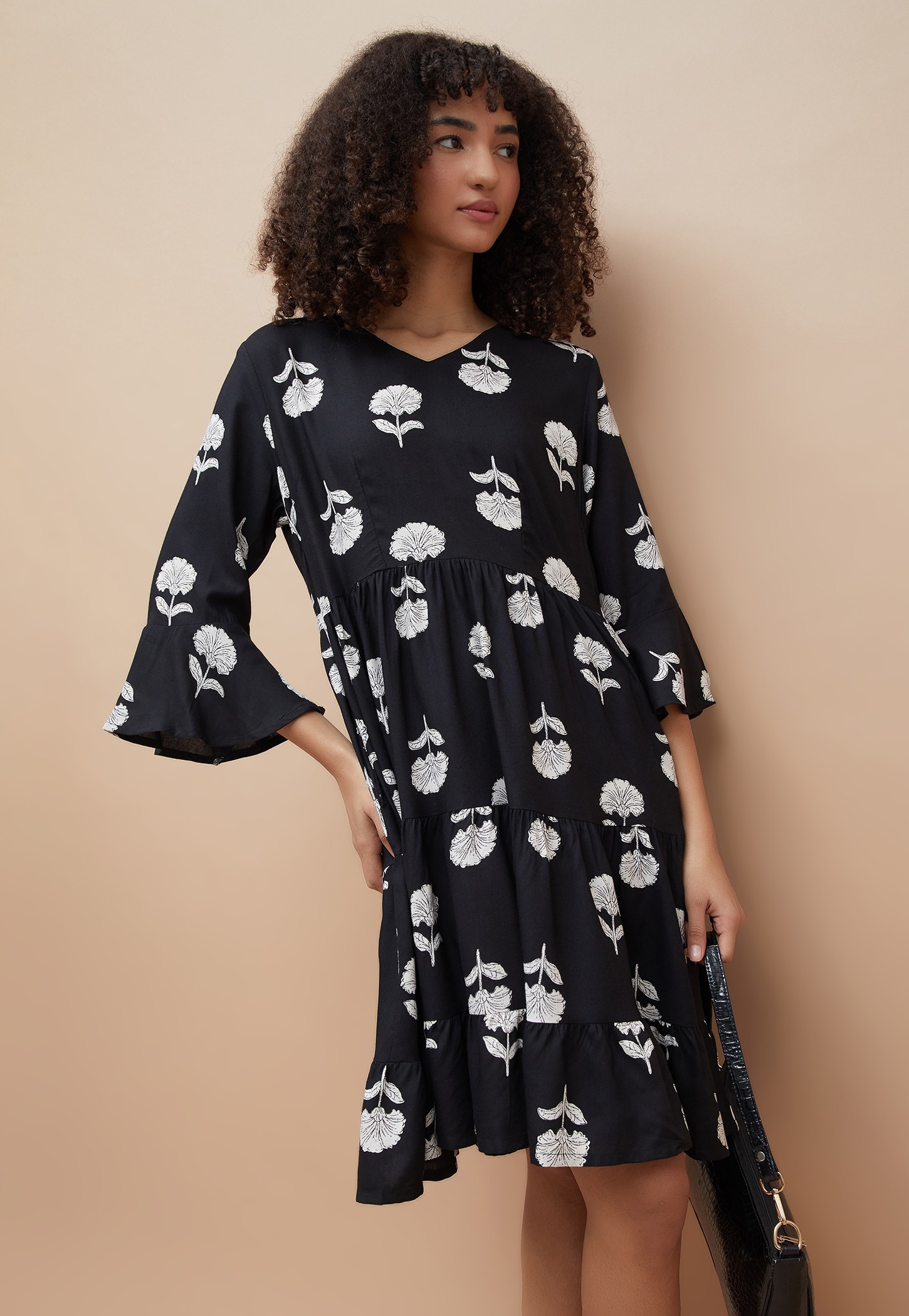 COLOUR ME Floral Print Tiered Dress-picture-41
