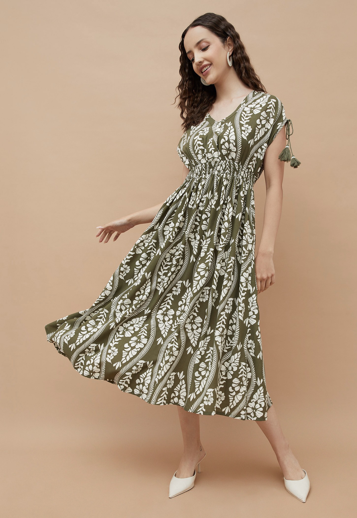 COLOUR ME Floral Print Fit & Flare Dress-picture-52
