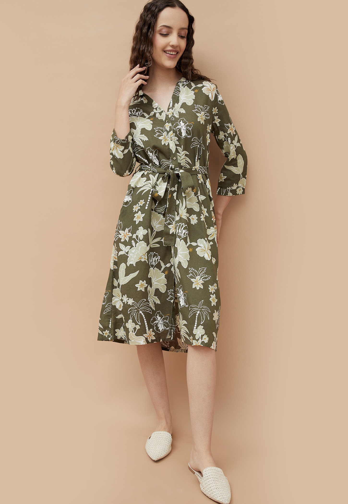 COLOUR ME Floral Print Shirt Dress-picture-18