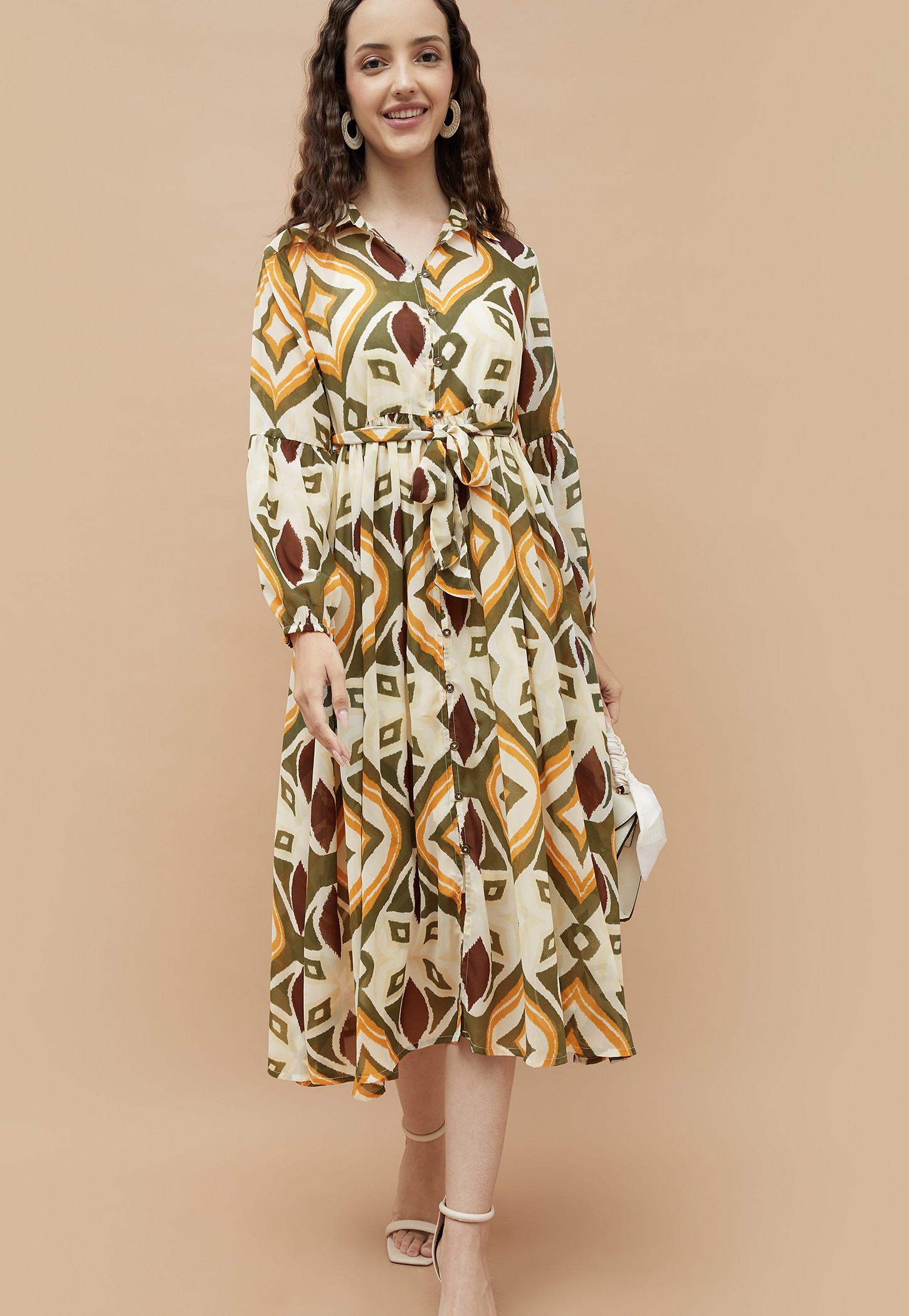 COLOUR ME Abstract Print Midi Dress-picture-21