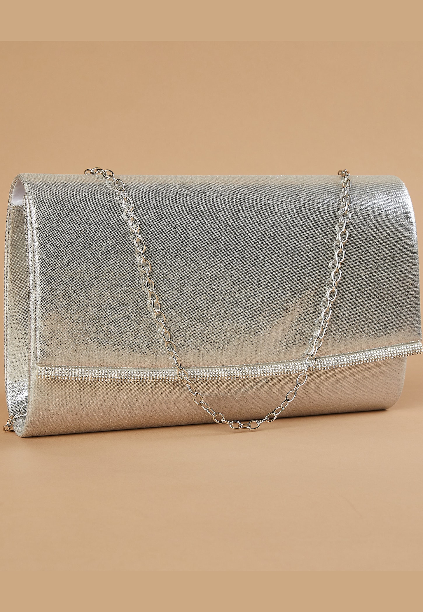 CODE Embellished Fold-Over Clutch with Sling