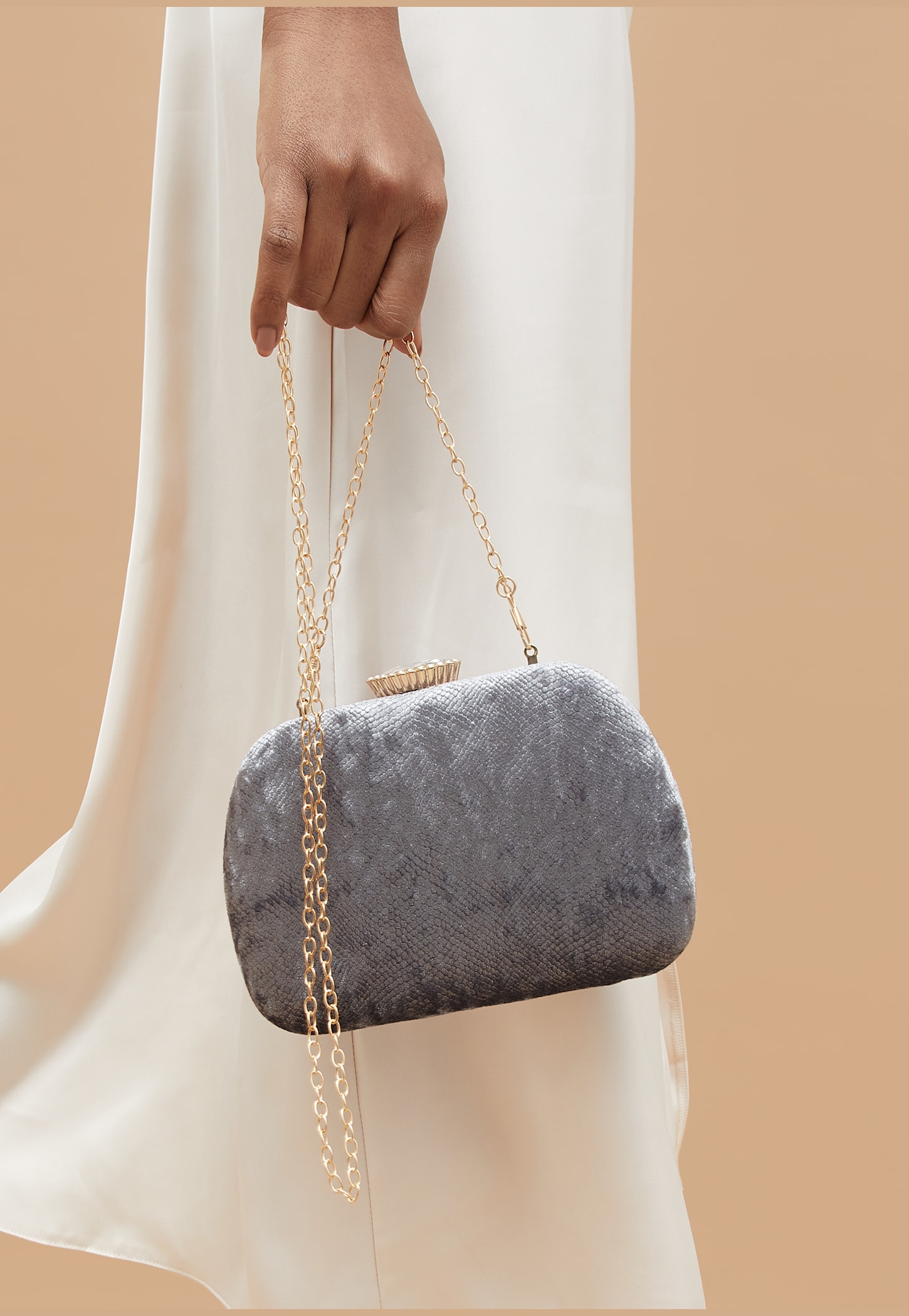 CODE Embellished Box Clutch with Sling-picture-28