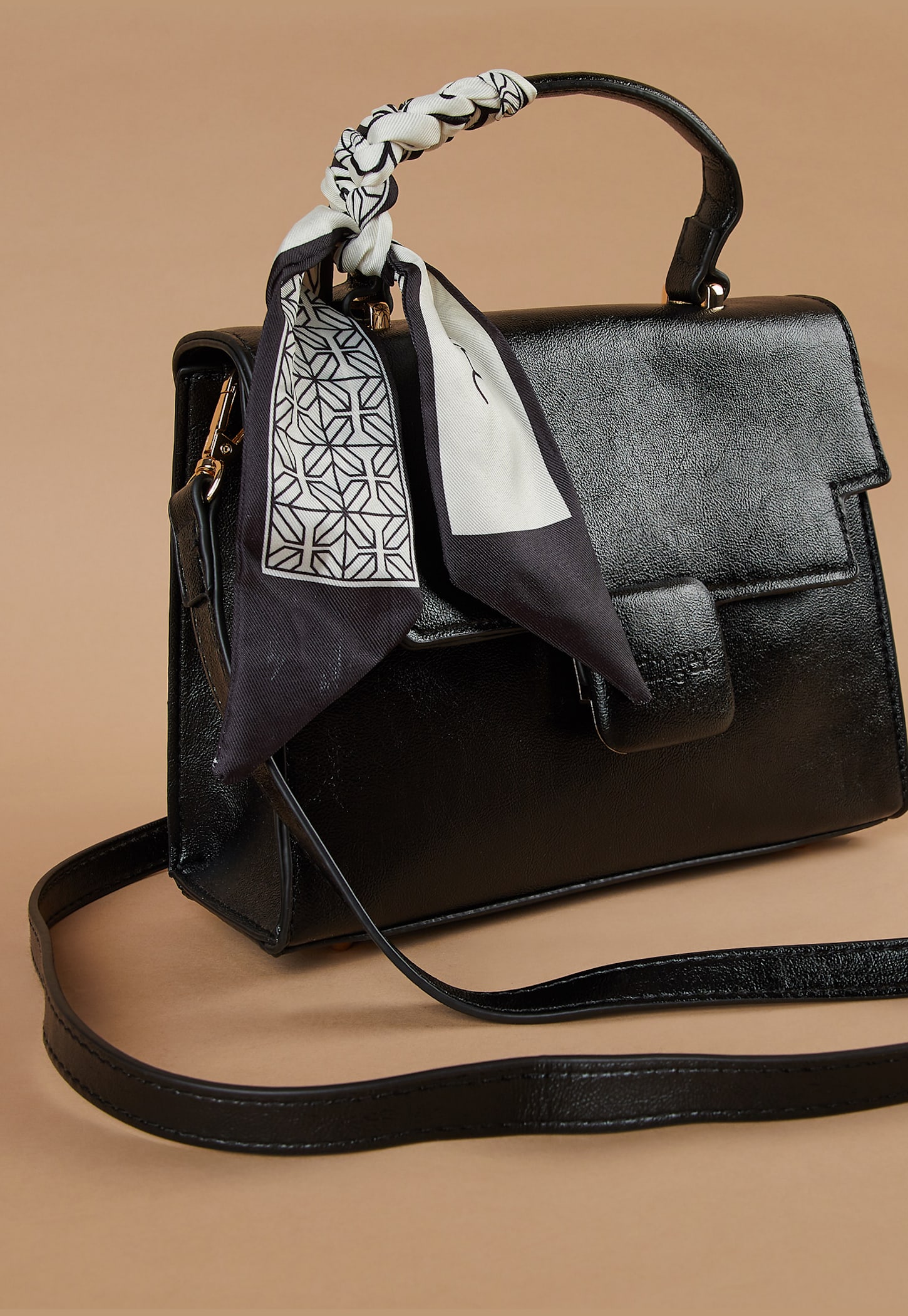 GINGER Handheld Bag with Scarf Accent-image-7