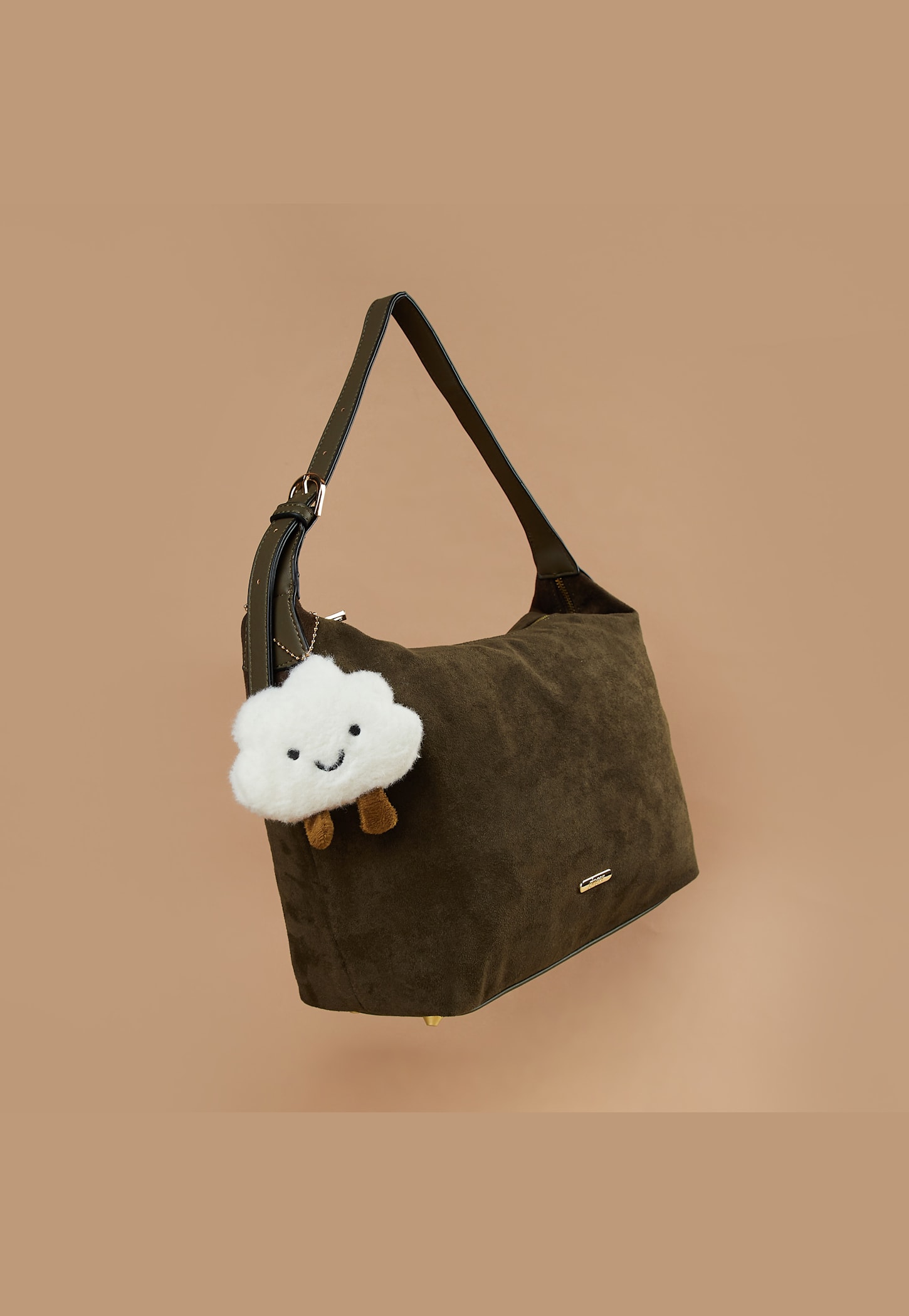 GINGER Solid Shoulder Bag with Cloud Charm