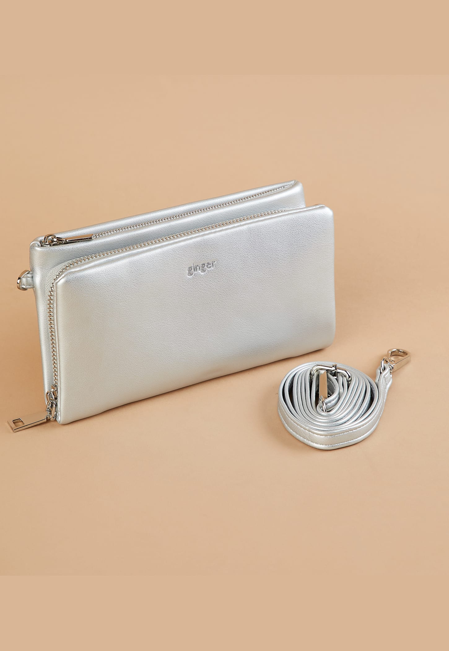 GINGER Metallic Wallet with Detachable Strap