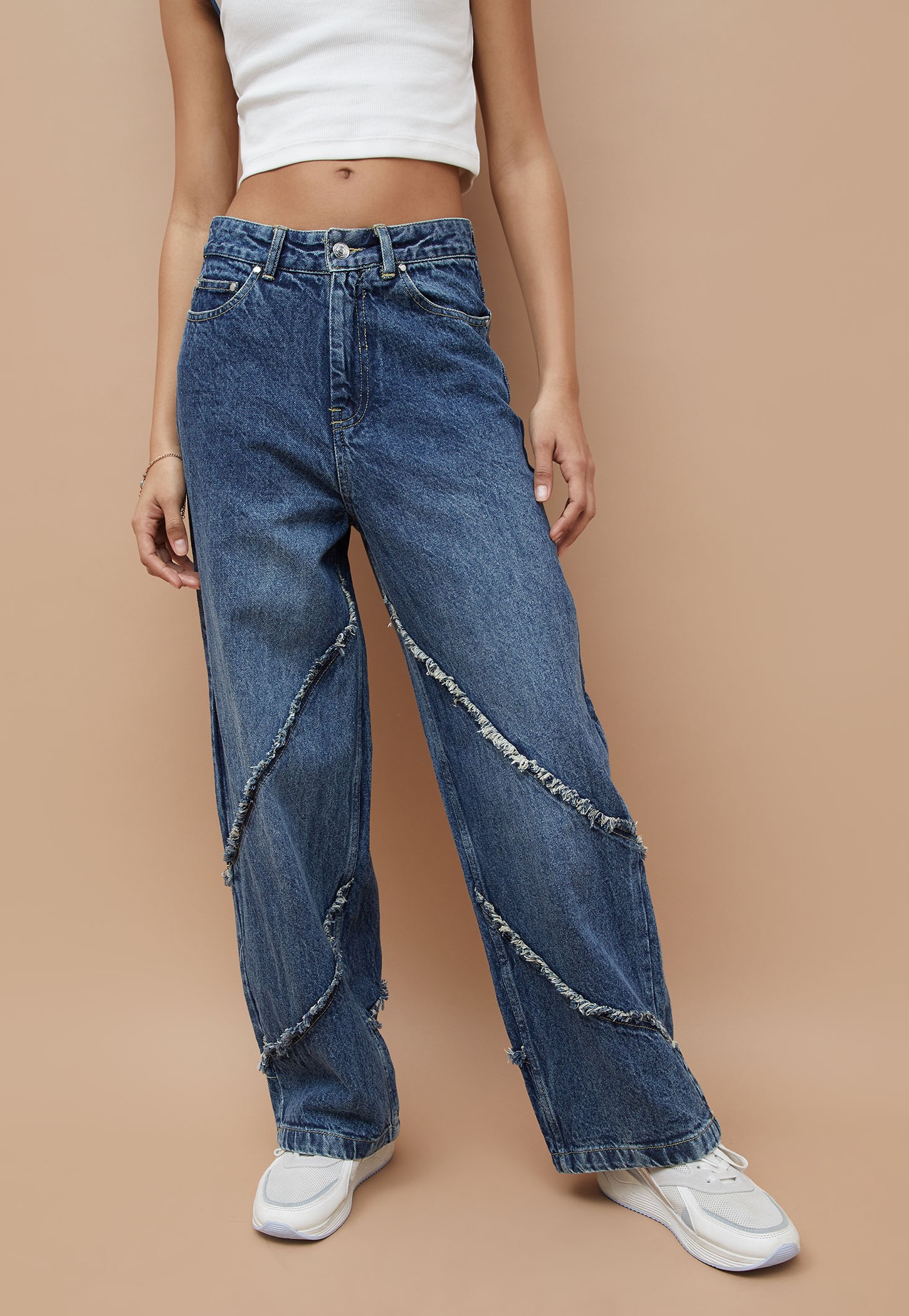 GINGER Fringe-Detailed Wide Leg Jeans-picture-16