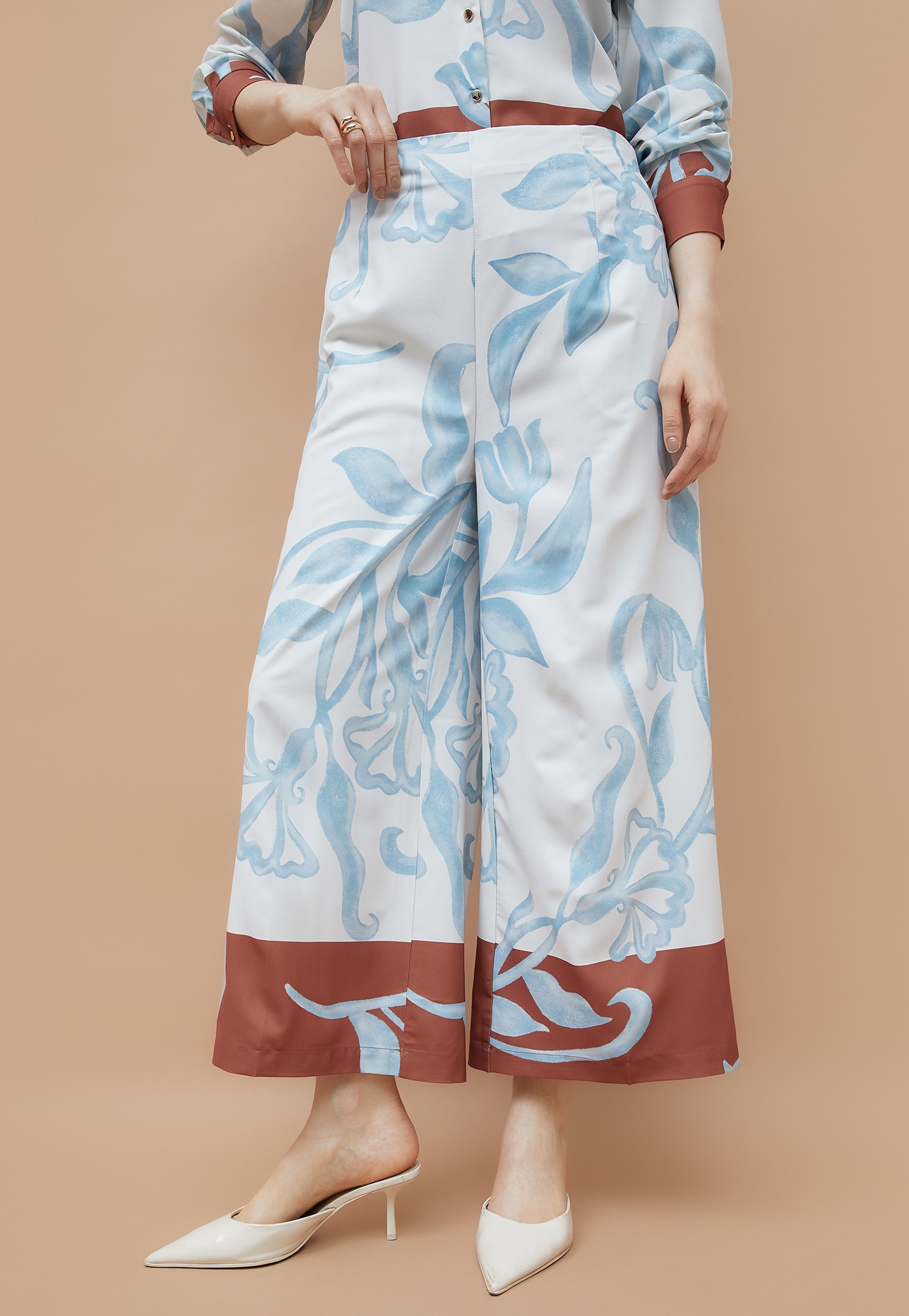 CODE Printed Wide Leg Trousers-picture-30