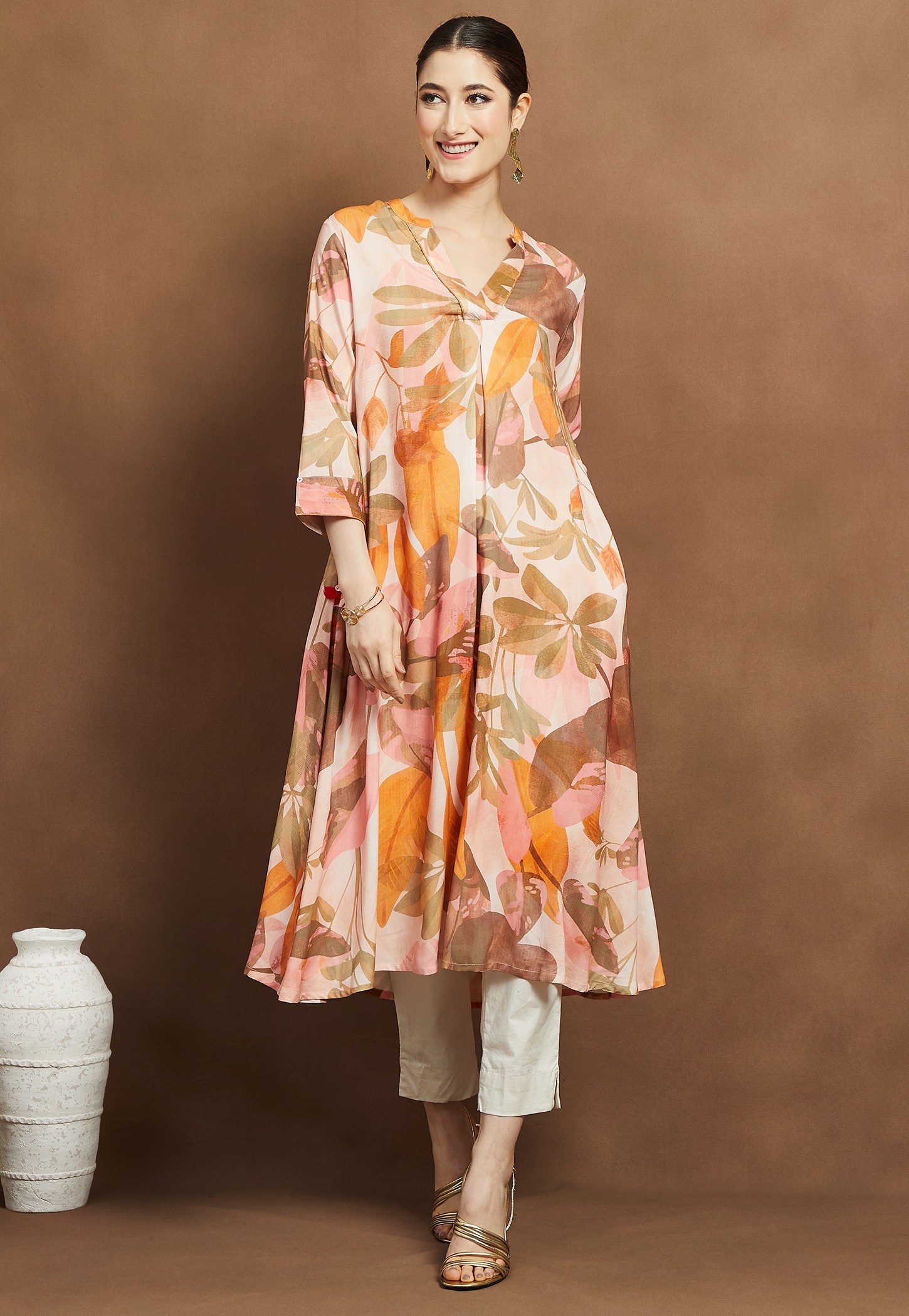 MELANGE Floral Print A-Line Kurta-picture-13