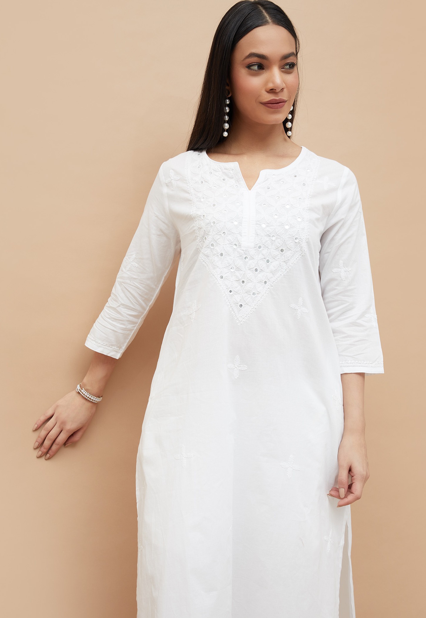 MELANGE Mirrorwork Embroidered Straight Kurta-picture-43