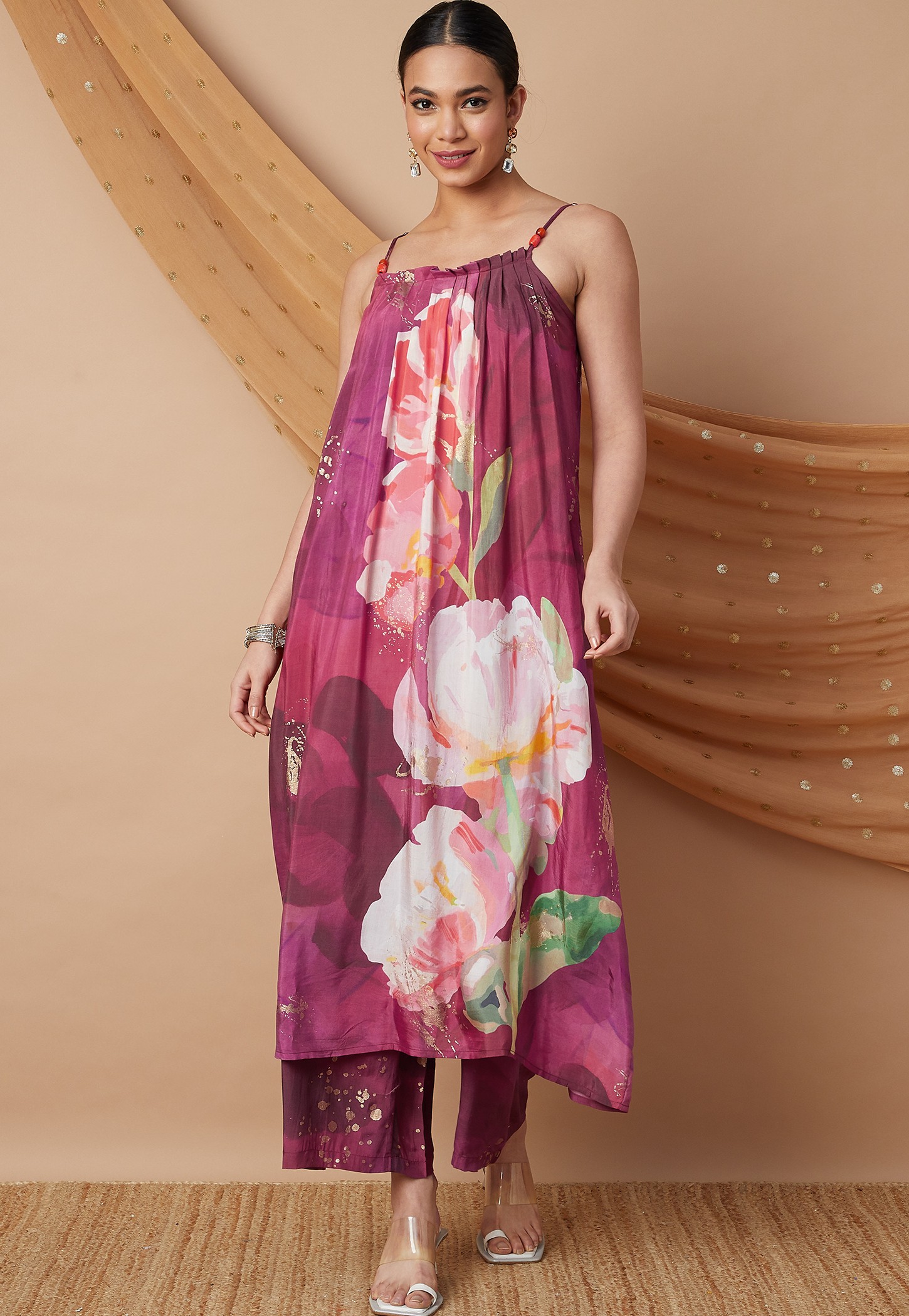 MELANGE Floral Print Flared Kurta Set-picture-33