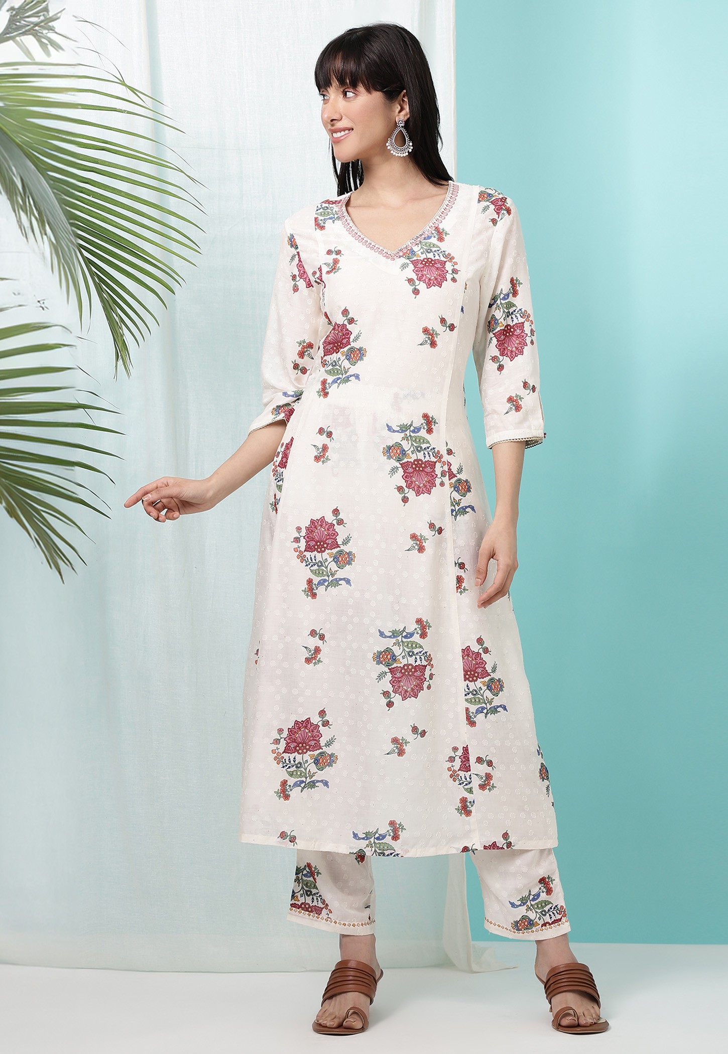 W Floral Print A-line Kurta-picture-42