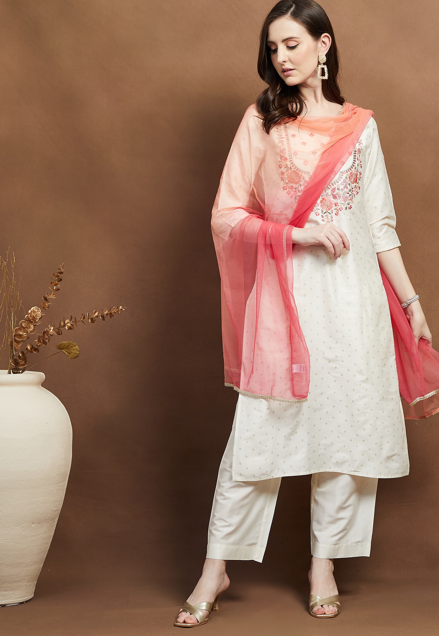 MELANGE Embroidered Straight Kurta Set-picture-27