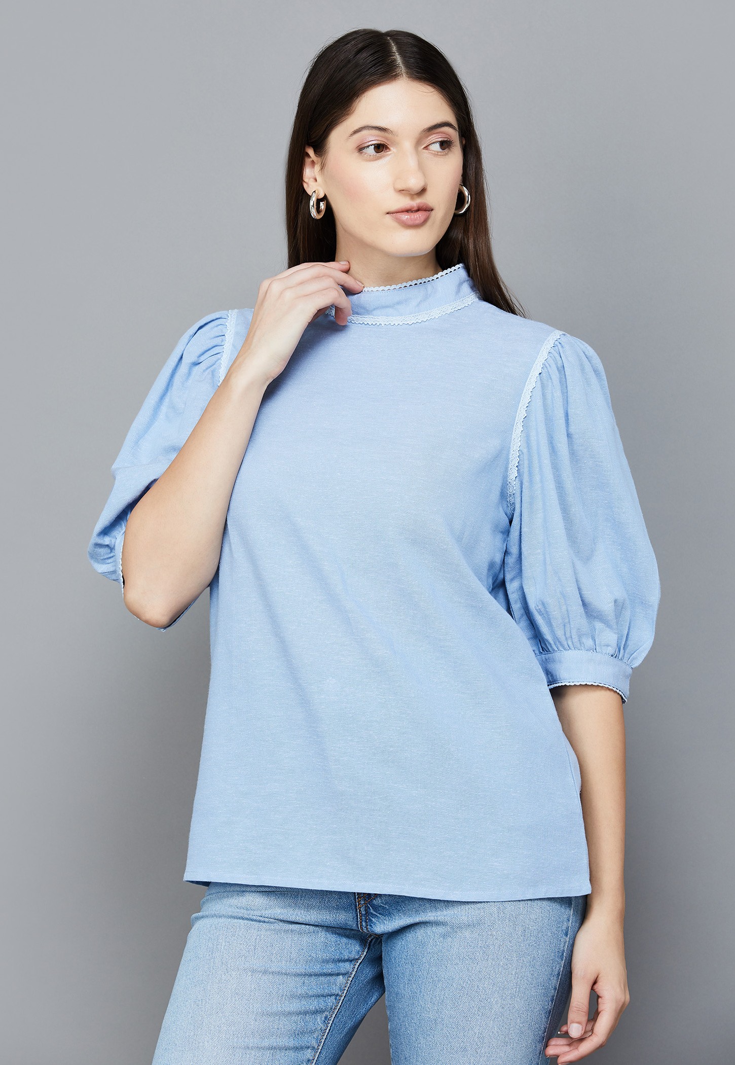 AND Solid Stand Collar Top-picture-28