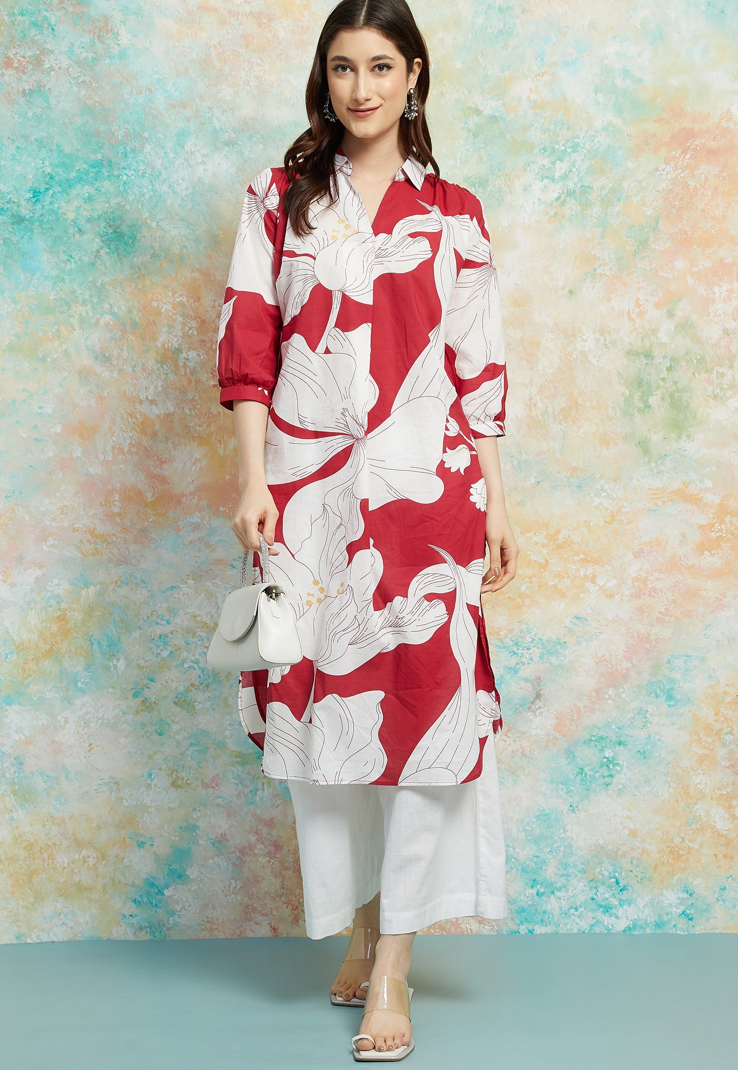 MELANGE Floral Print Straight Kurta-picture-18