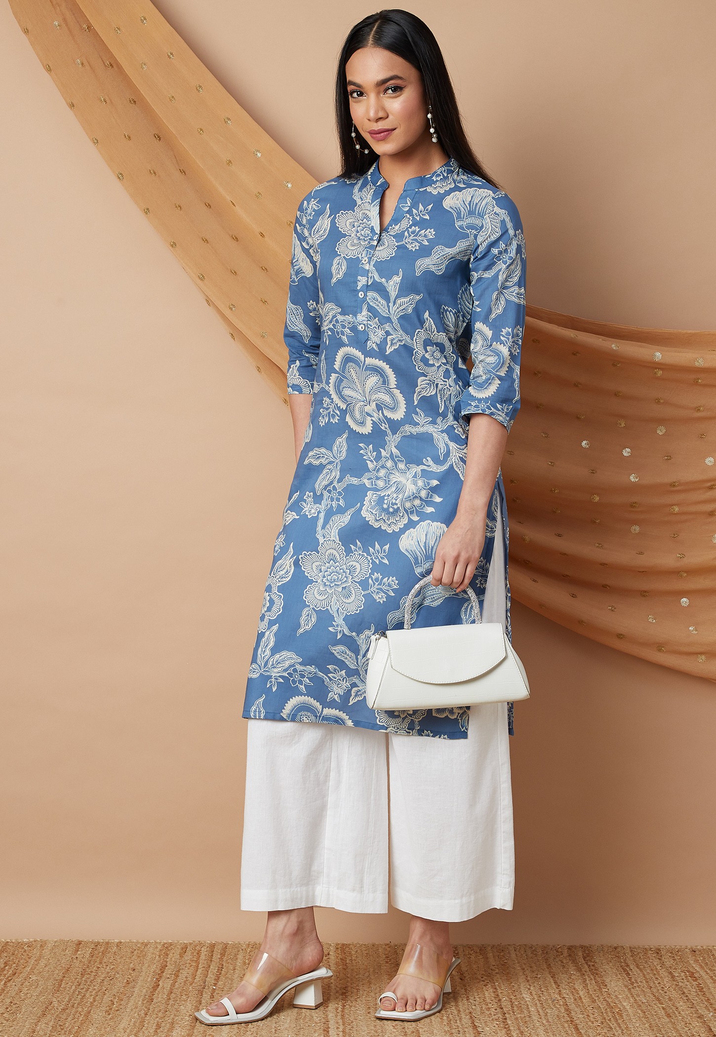 MELANGE Floral Print Straight Kurta-picture-18