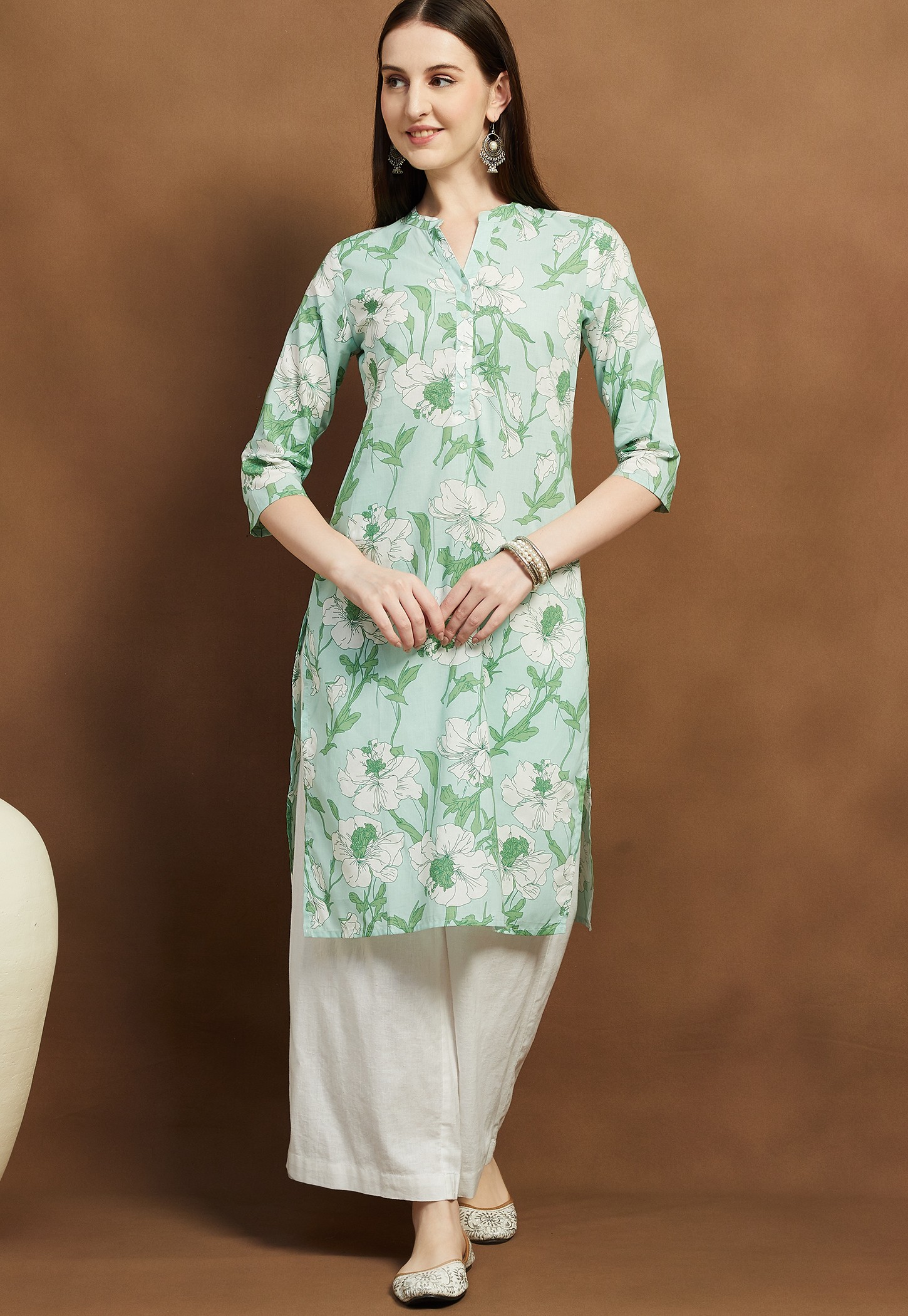 MELANGE Floral Print Straight Kurta-picture-31