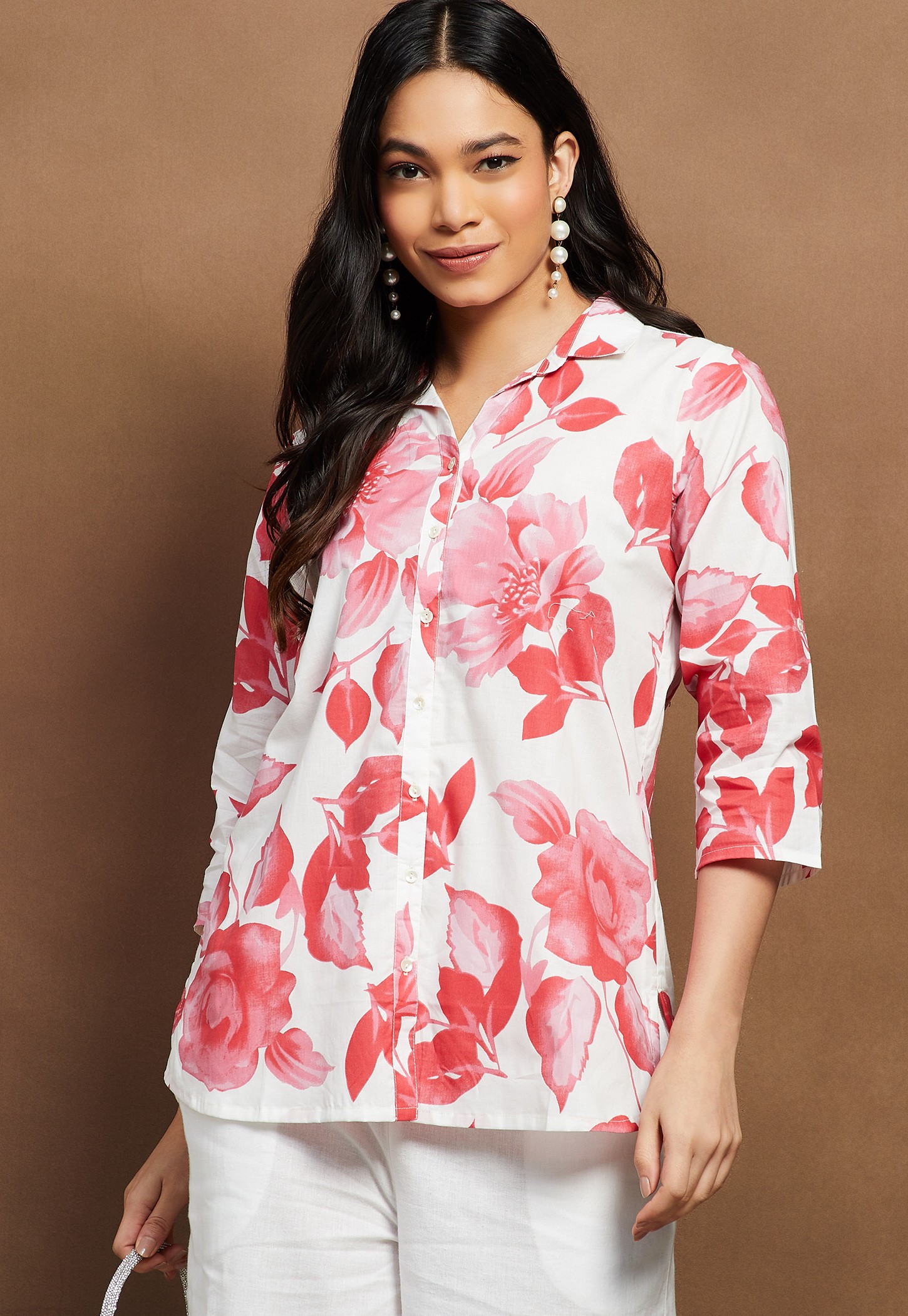 MELANGE Floral Print Straight Kurti-picture-38