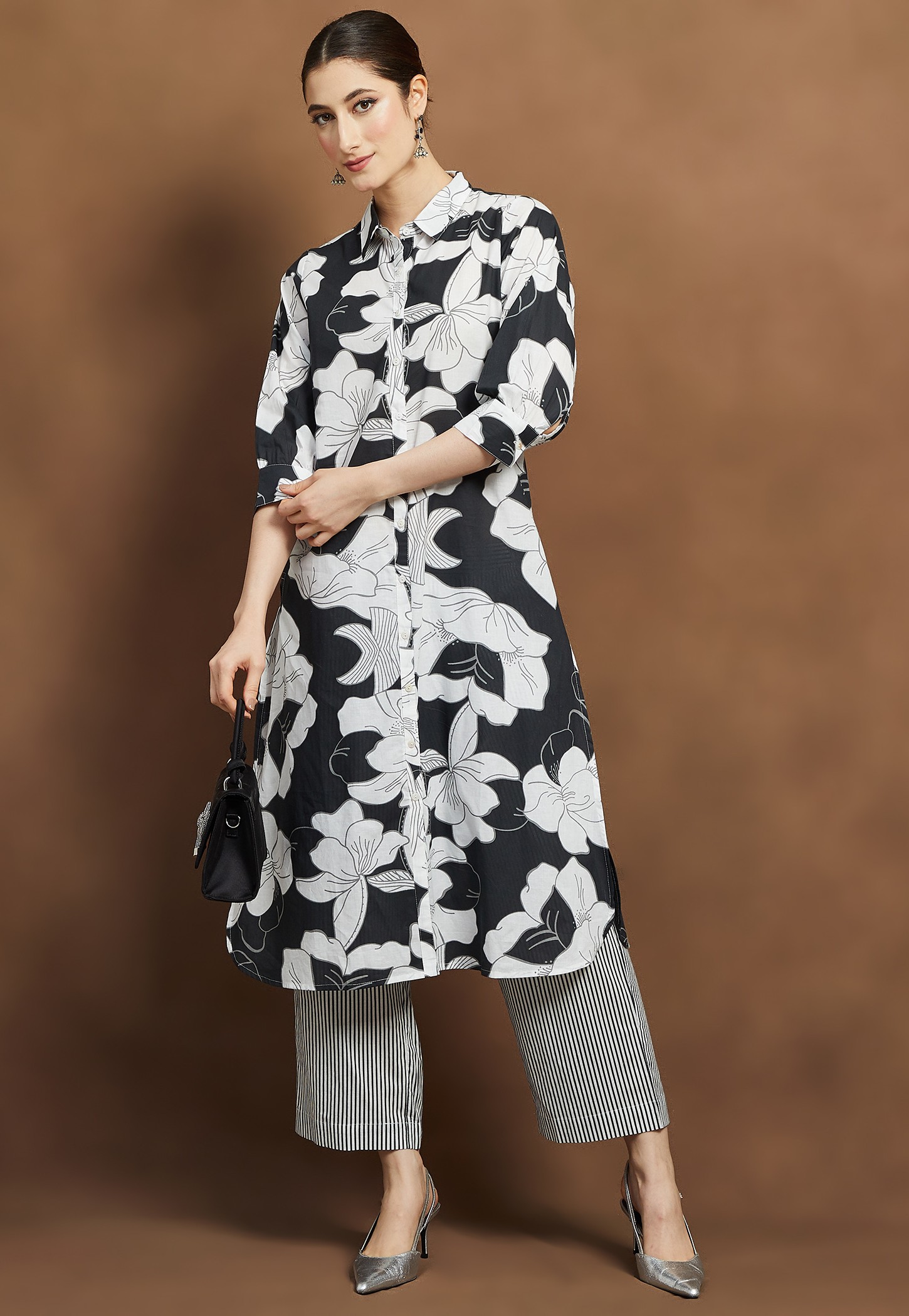 MELANGE Floral Print Straight Kurta Set-picture-51
