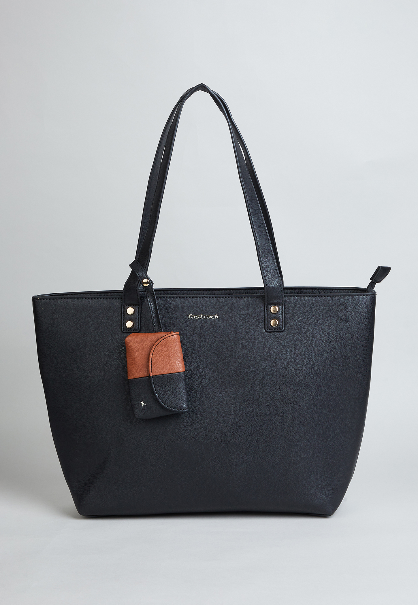 fastrack solid shoulder bag with pouch